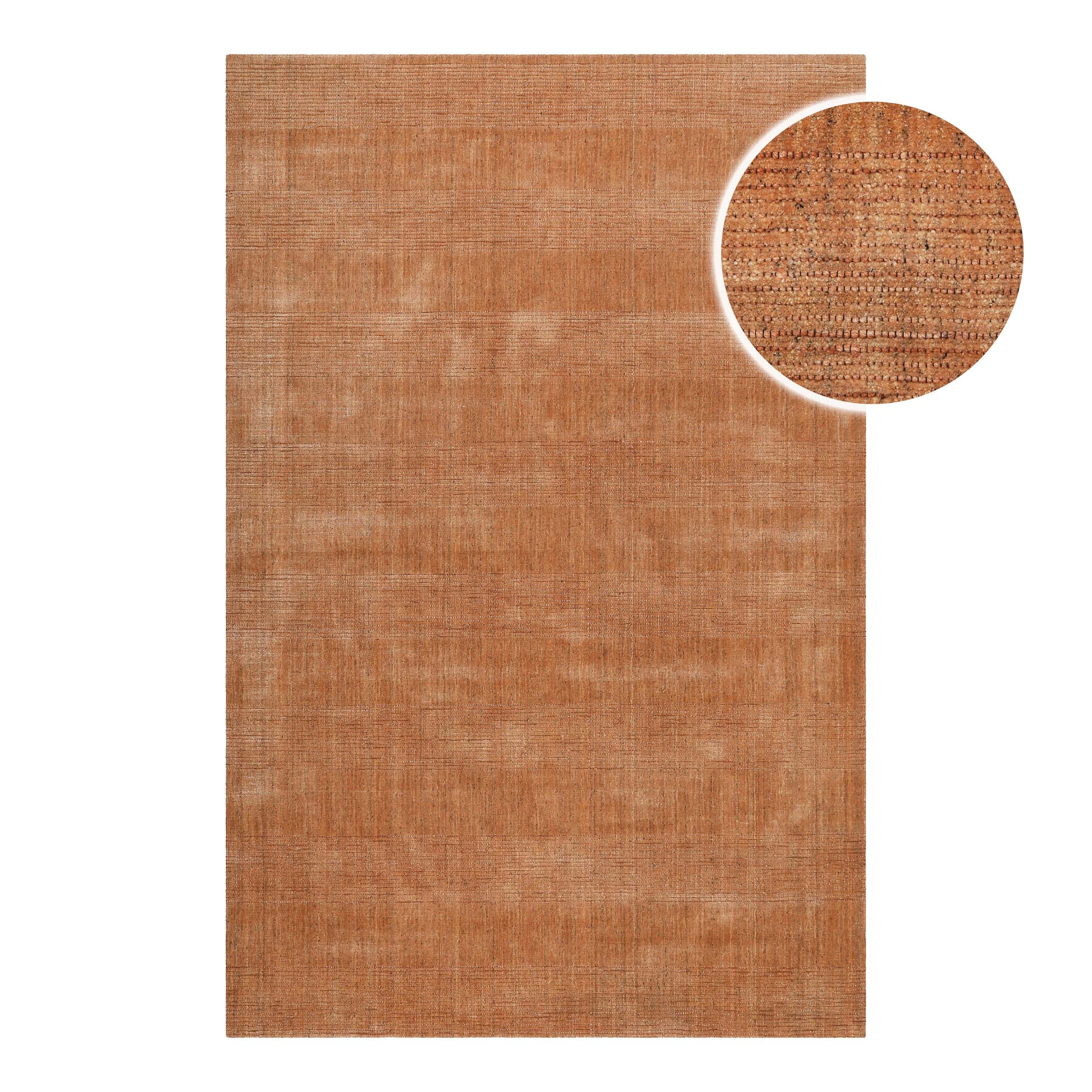 Teppich WECON HOME "Seattle", kupfer braun, B:80cm H:11mm L:150cm, Lyocell, Teppiche, Teppich, Kurzflorteppich, handgewebt, TENCEL & Schurwolle, Streifen, Wohnzimmer