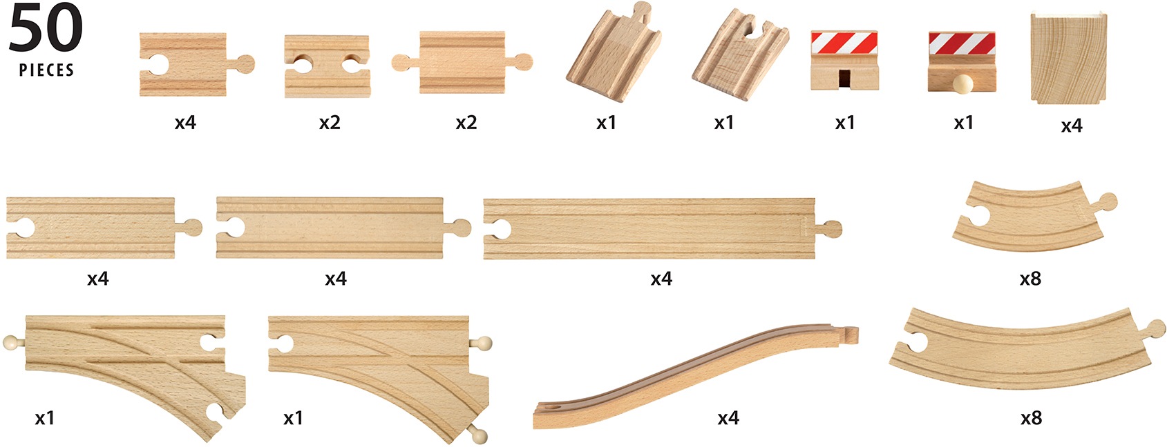 BRIO® Gleise-Set »Holzschienenset, WORLD Großes Schienensortiment«, FSC® - schützt Wald - weltweit