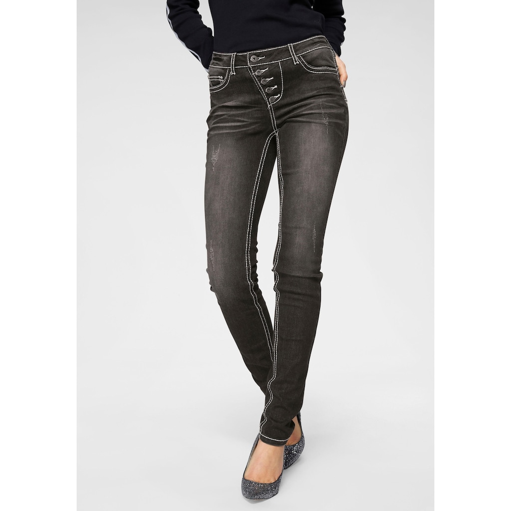 Arizona Slim-fit-Jeans »Heavy Washed Shaping« Mid Waist