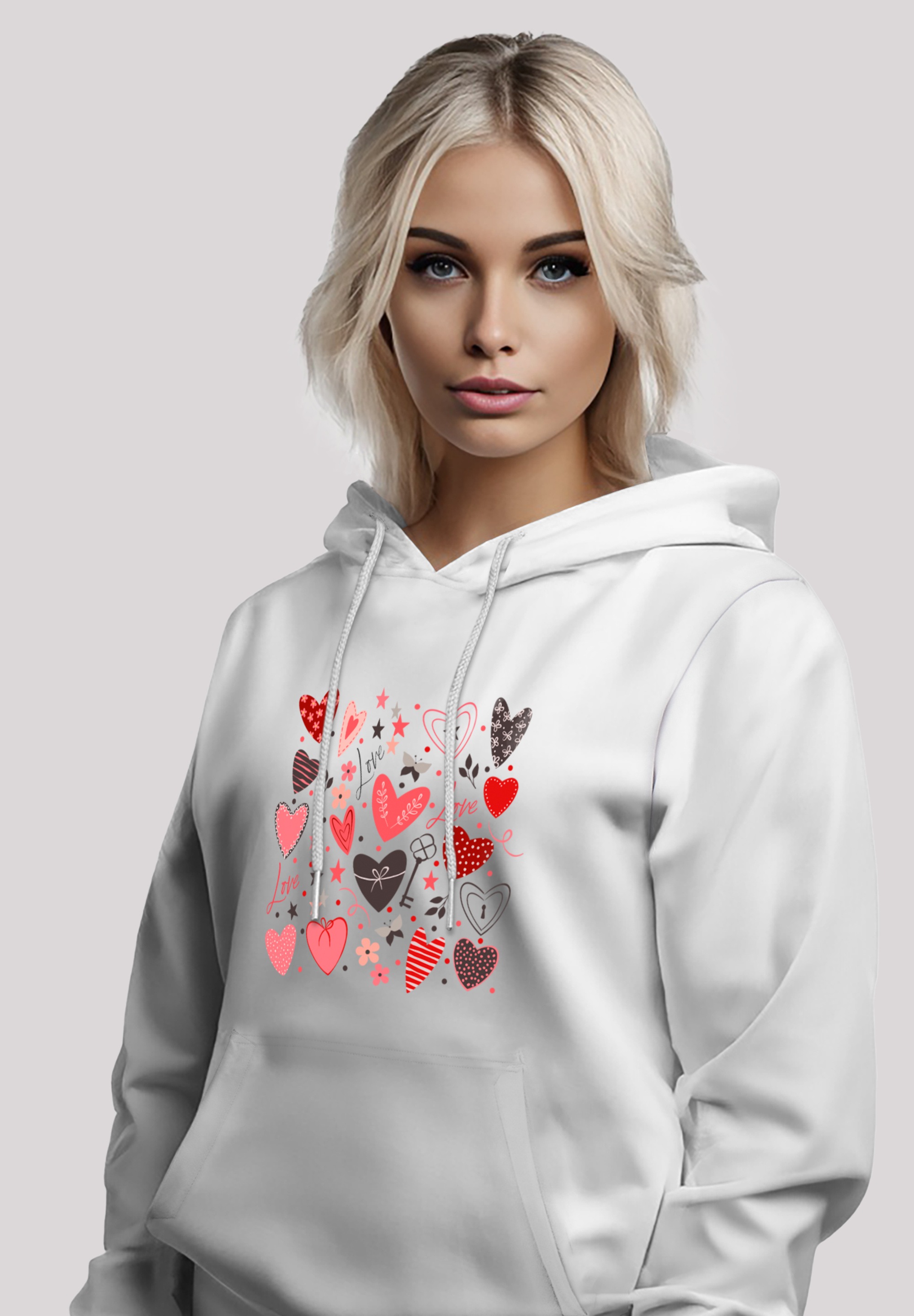 F4NT4STIC Kapuzenpullover »Cute Herzen Variety Valentinstag«, Premium Qualität