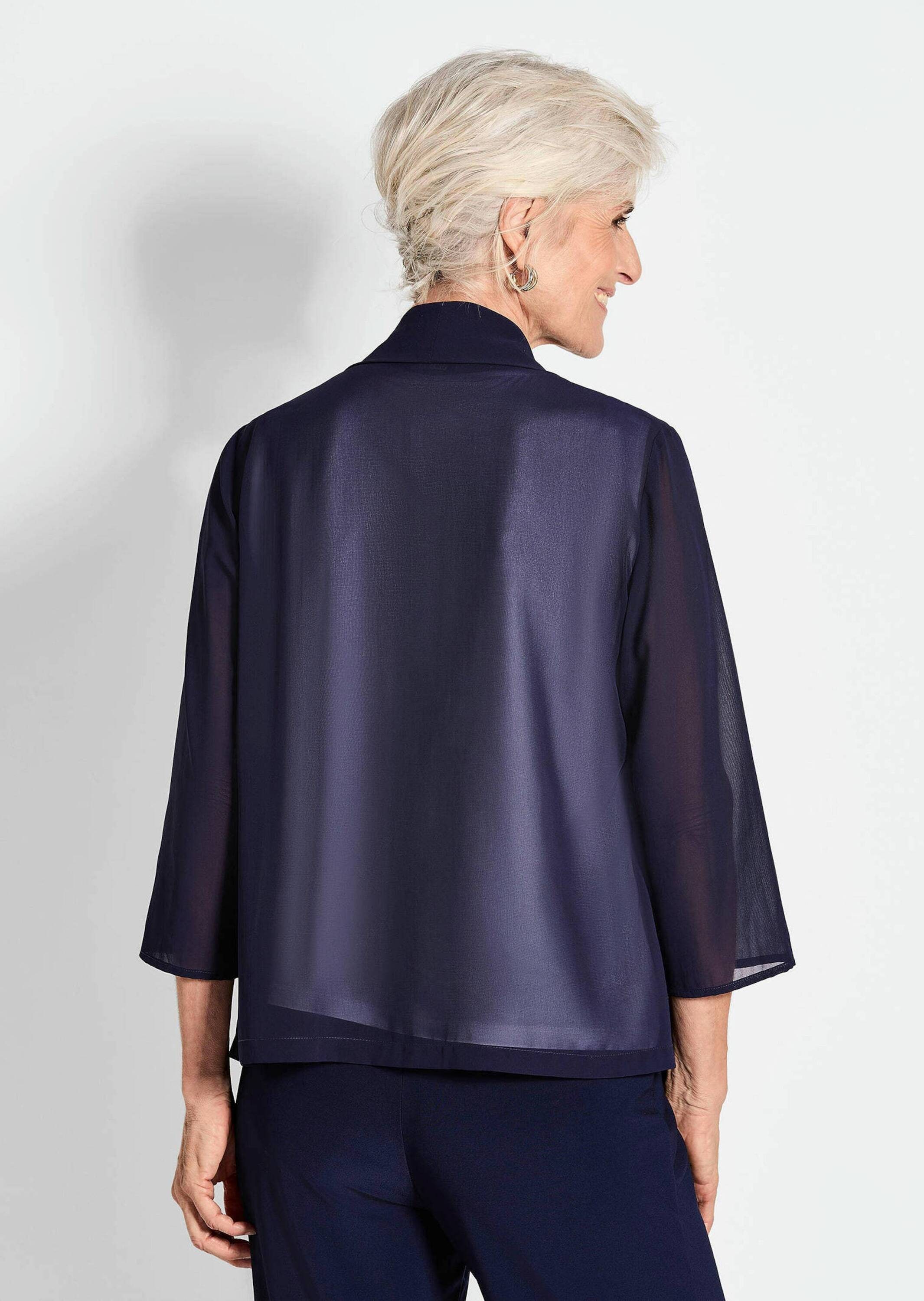GOLDNER Jackenblazer »Blaue leichte Jacke mit Schalkragen, Halbarm«