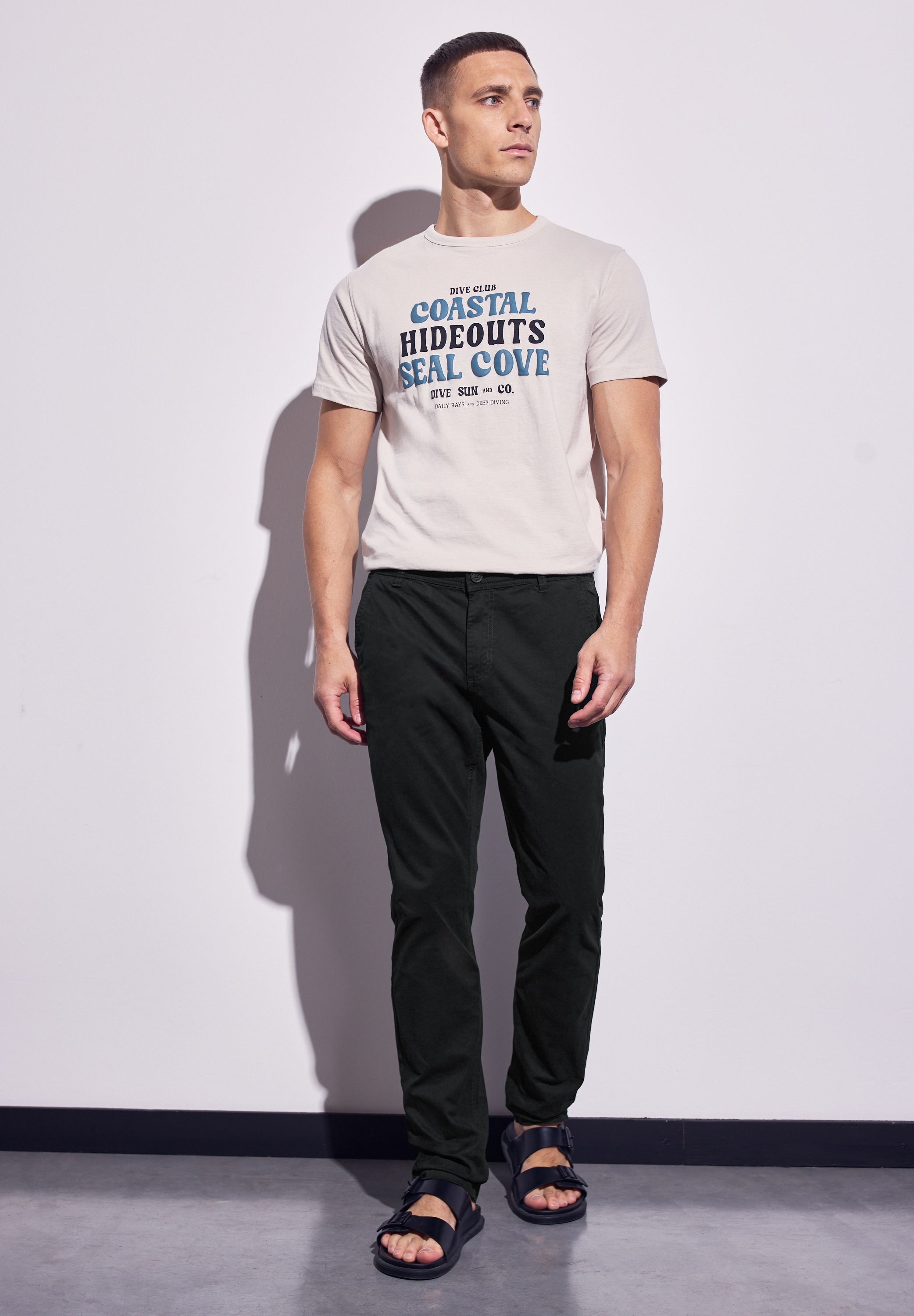 STREET ONE MEN Chinohose, aus Baumwolle mit Stretchanteil