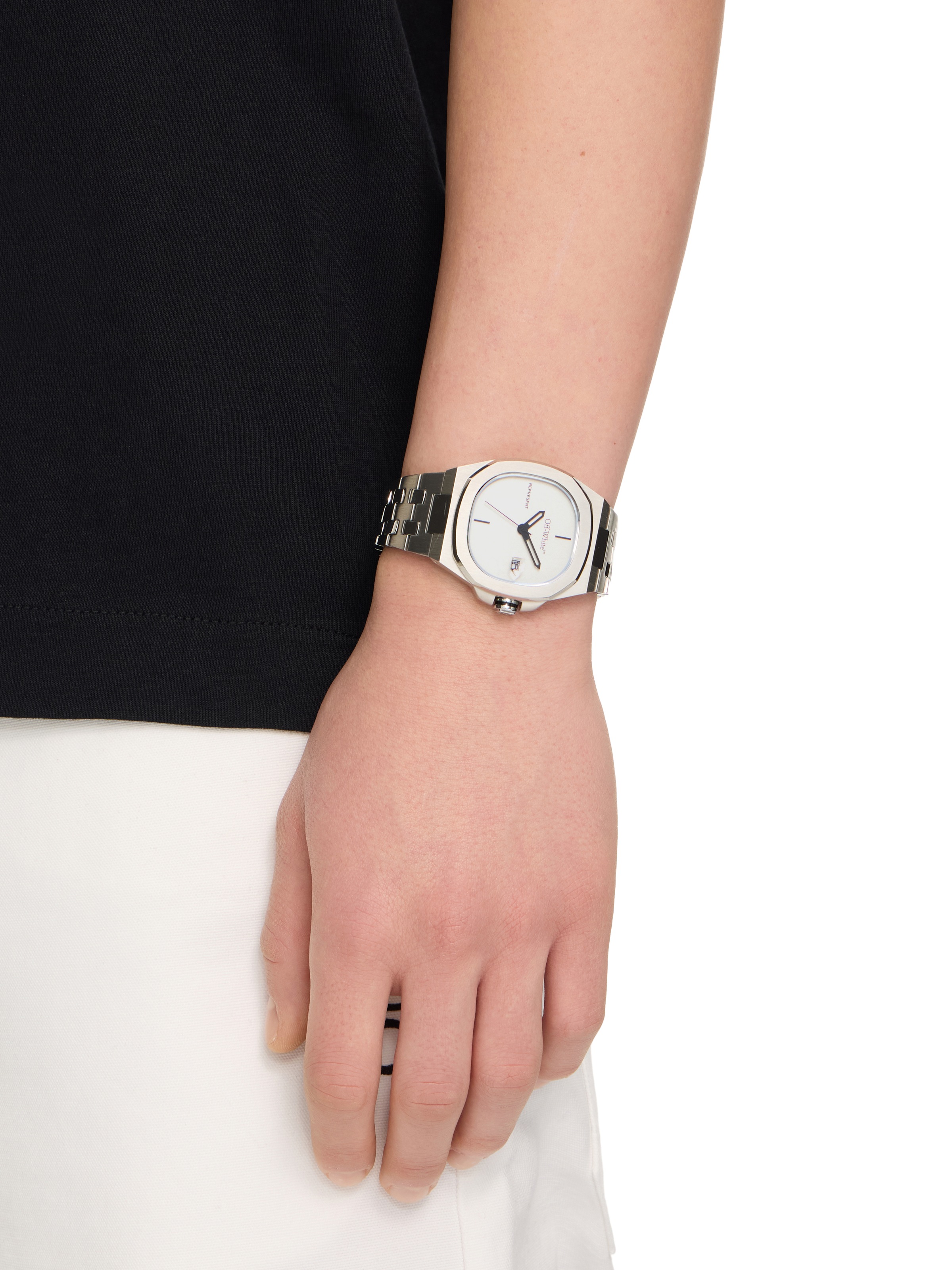 OFF-WHITE Quarzuhr »OBJECT« Armbanduhr, Herrenuhr, Edelstahlarmband, analog, Tag