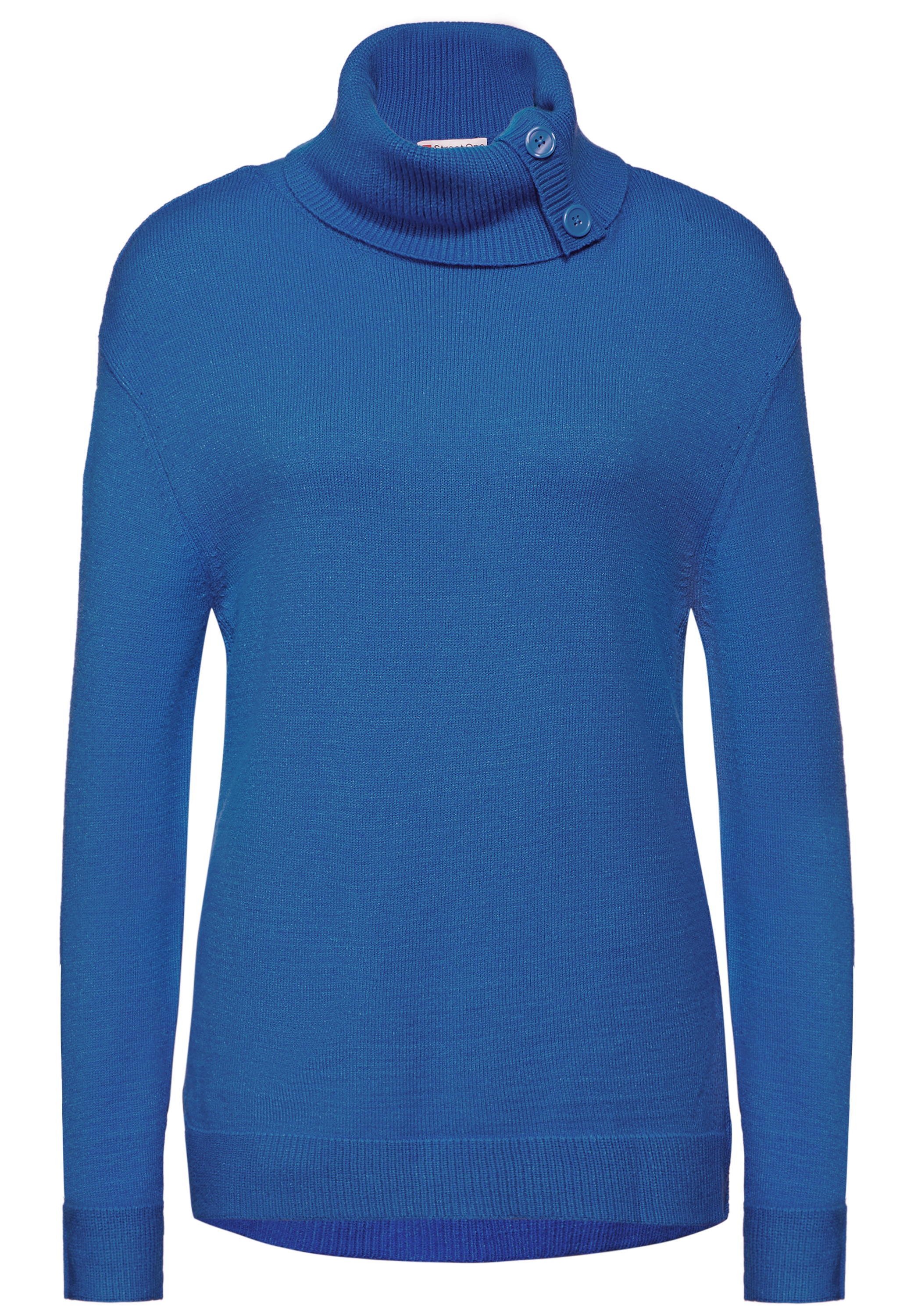 STREET ONE Rollkragenpullover, mit Knopf Details