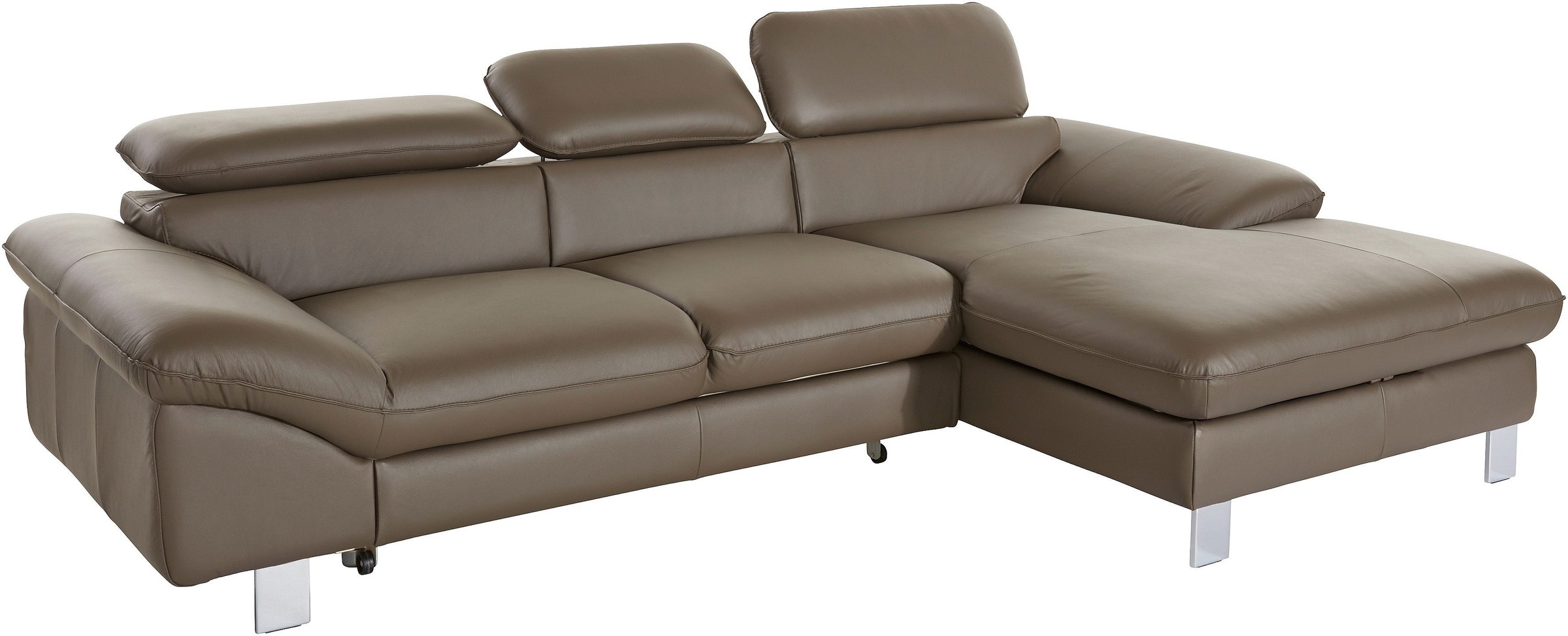 COTTA Polstergarnitur »Driver L-Form«, (Set), Set bestehend aus: Ecksofa mit Kopfteilverstellung & Hocker