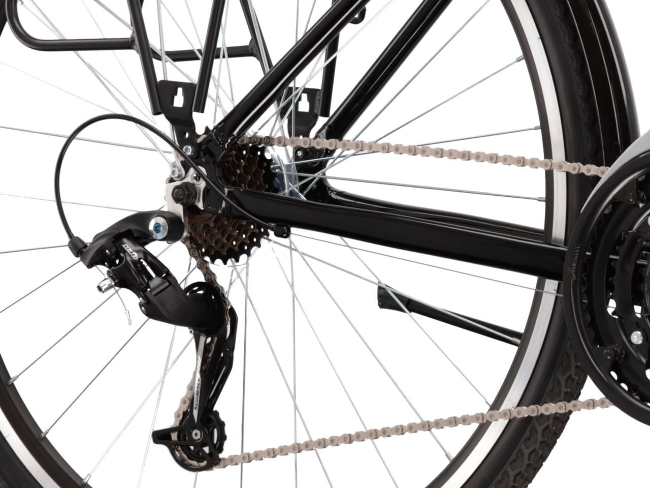 Kross Trekkingrad »KROSS Trekkingrad Trans 1.0 28" schwarz«, 21 Gang, RDM41 Schaltwerk, Kettenschaltung