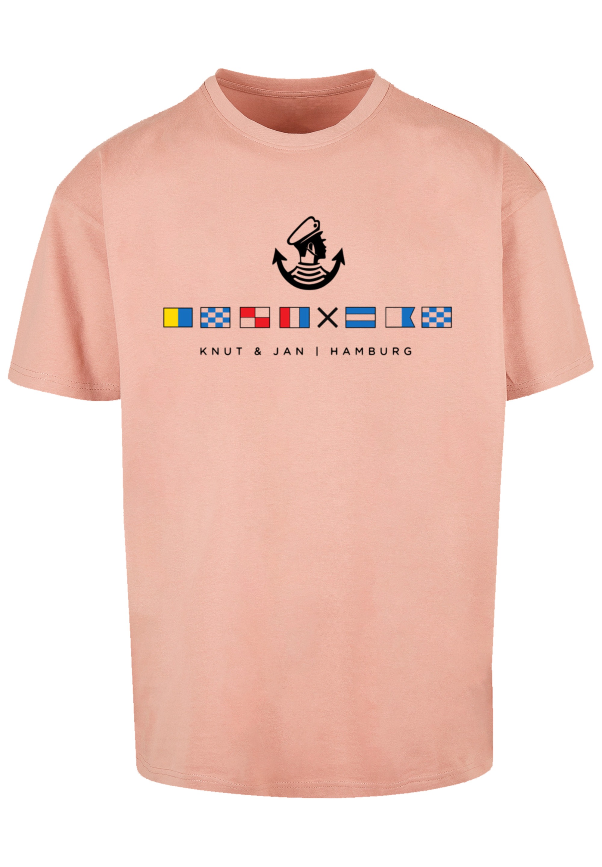 F4NT4STIC T-Shirt »Oversized T-Shirt Seglerfahnen Knut & Jan Hamburg«, Print