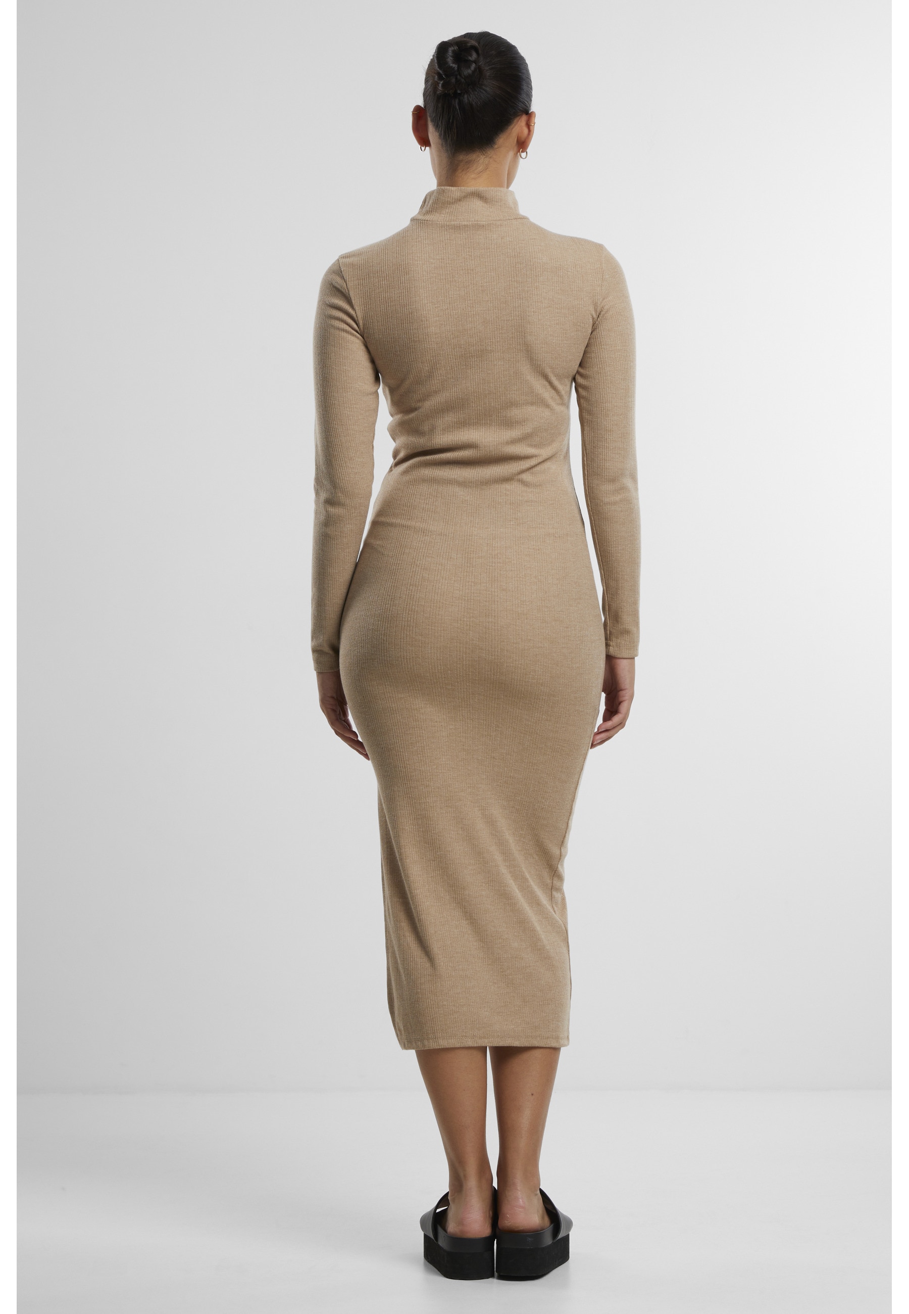 URBAN CLASSICS Shirtkleid »Urban Classics Ladies Rib Longlseeve Mockneck Dress« 1 Stk. tlg.