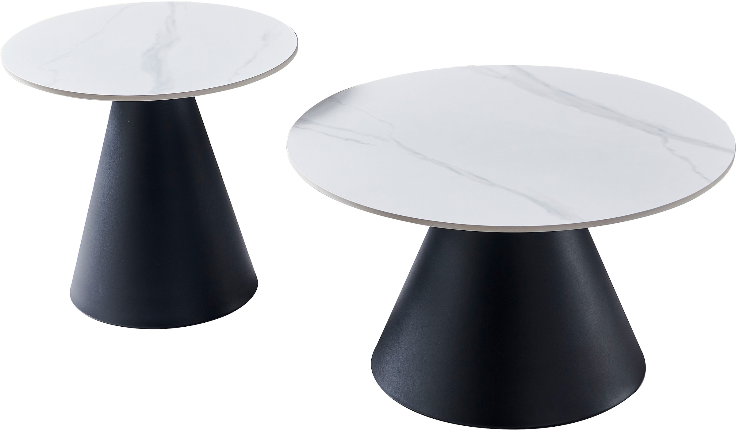 HELA Couchtisch "DUSTIN" Set, 2 Stk. tlg. 2er Set Couchtisch; rund; Sintere günstig online kaufen