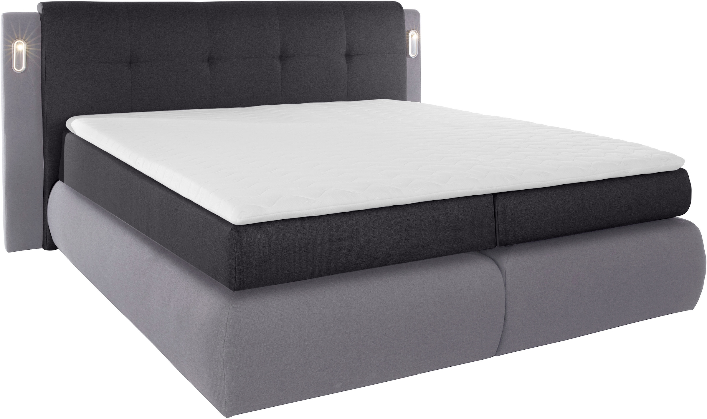 COLLECTION AB Boxspringbett »Borna«, inklusive Bettkasten, LED-Beleuchtung und Topper