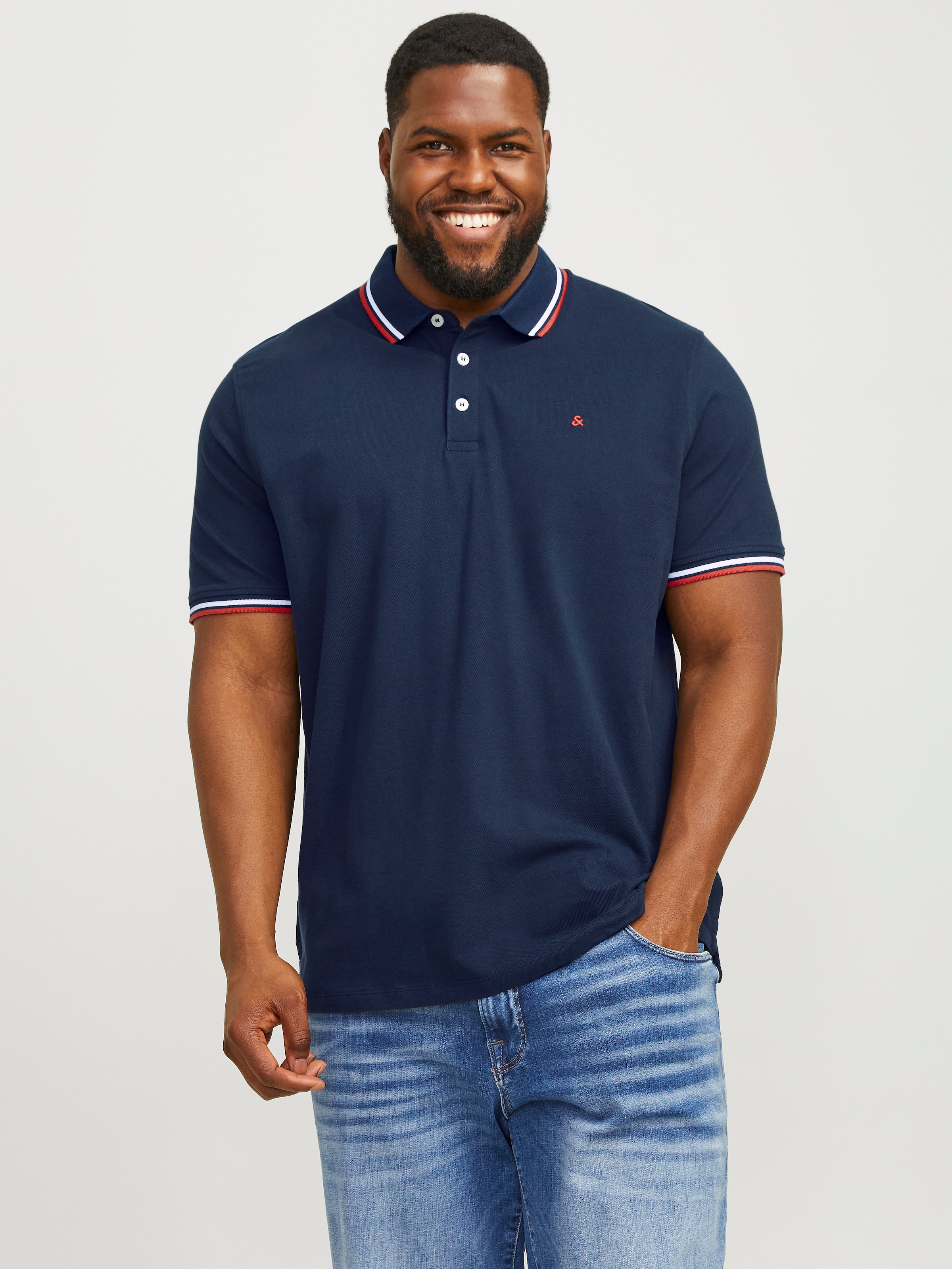 Jack & Jones PlusSize "JJEPAULOS POLO SS NOOS PLS" Baumwolle, regular fit