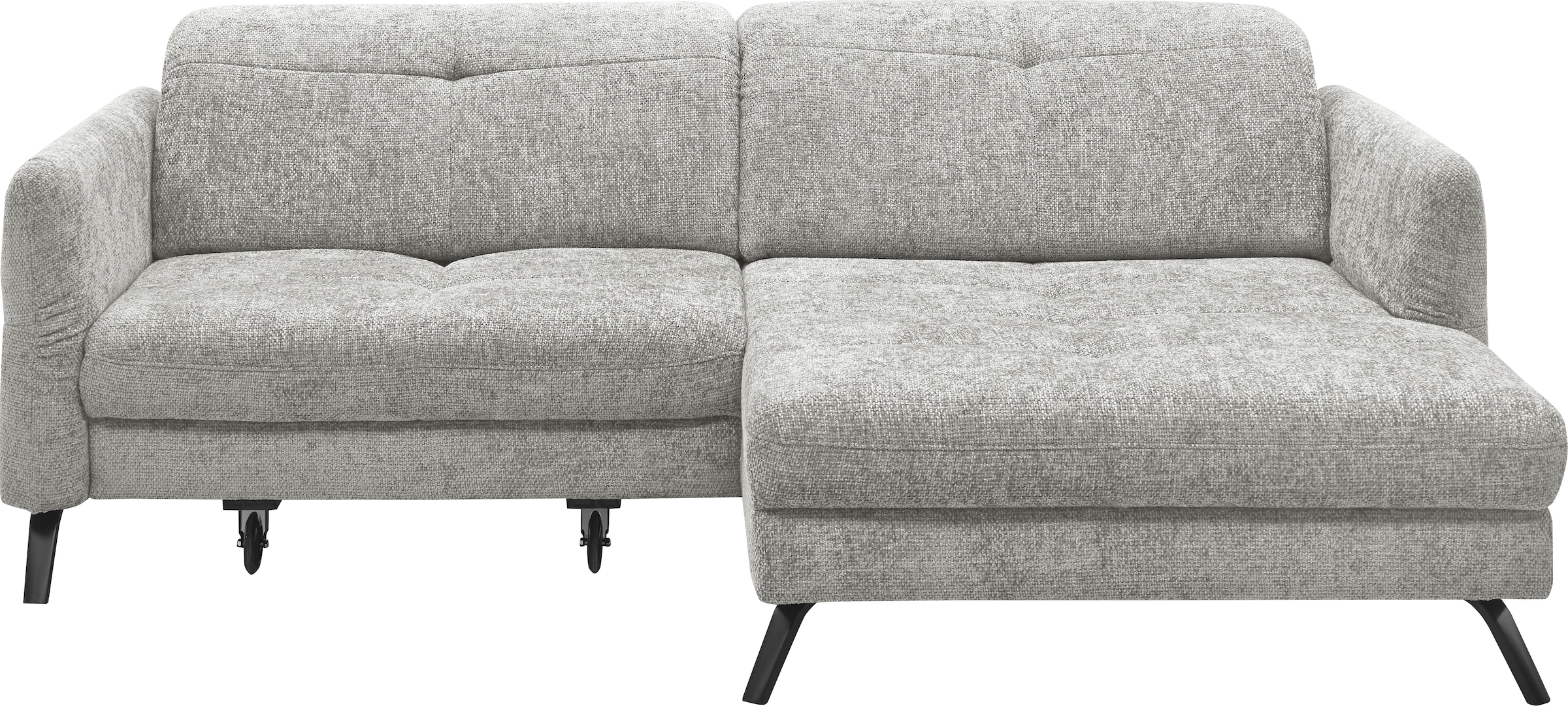 set one by Musterring Ecksofa "SO 4400 V" wahlweise mit motorischer Bettfunktion & Kopfverstellung, Fuß schwarz