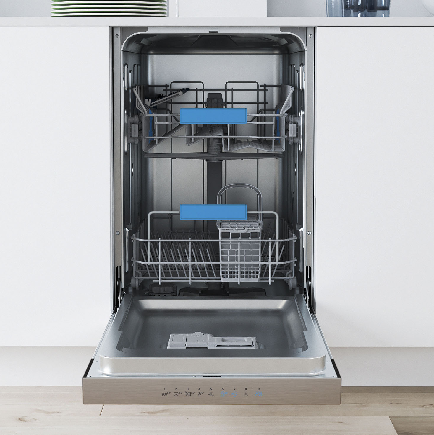 Thumbnail - Privileg teilintegrierbarer Geschirrspüler "PV2PC10BS7A0" 10 Maßgedecke Auto Door - automatisches Türöffnungssystem (abs...