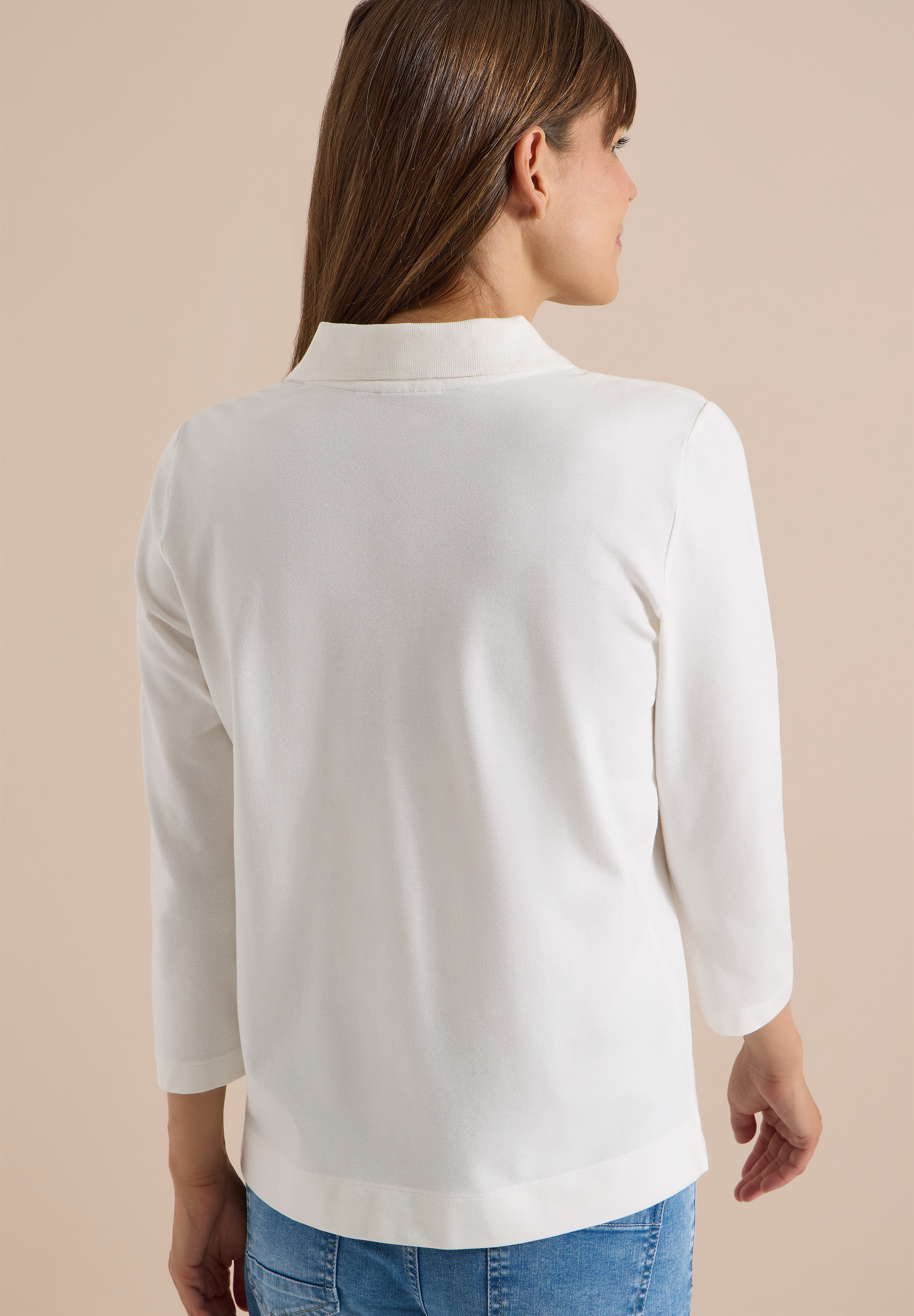 Cecil Poloshirt 3/4-Arm Shirt mit Knopfdetails / unifarben