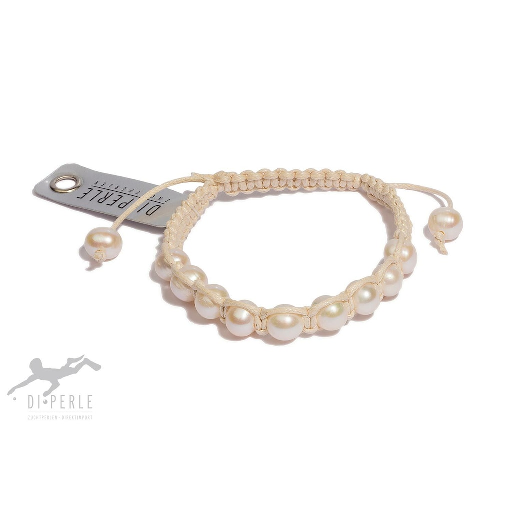 DI PERLE Perlenarmband »Damen Perlenschmuck Süsswasser Perlen Armband« Damen Perlenschmuck