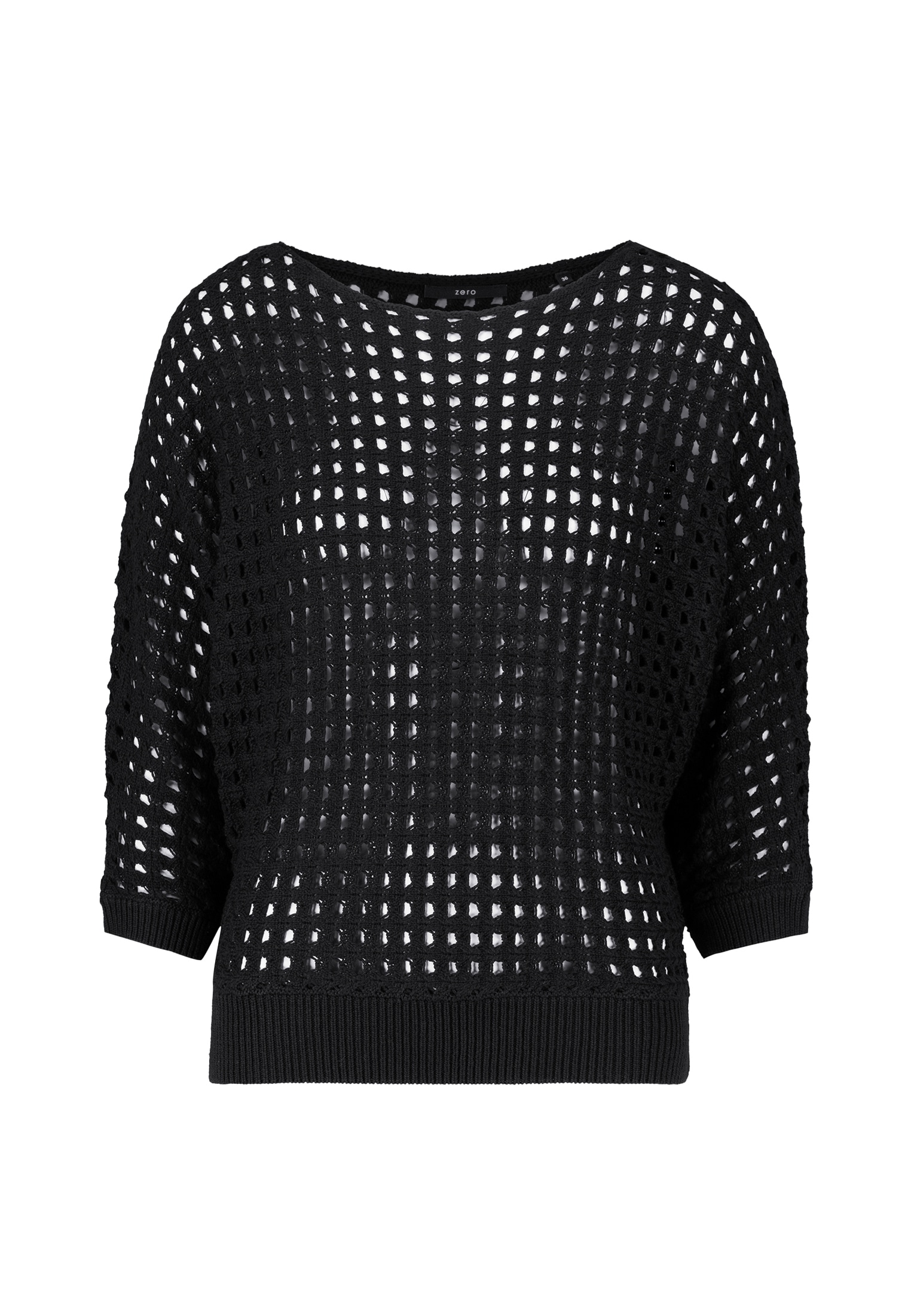 Zero Strickpullover »zero Pullover mit Lochmuster«, (1 tlg.), Lochmuster