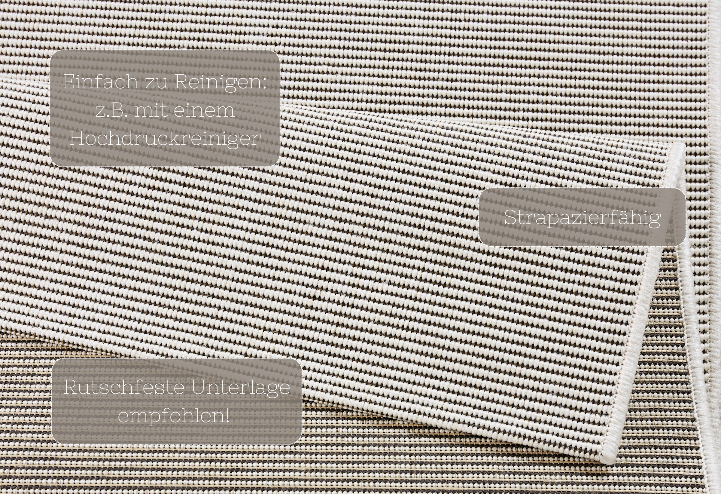 NORTHRUGS Teppich »Match«, rechteckig, 8 mm Höhe, In-& Outdoor, Kurzflor, Läufer, Modern, Unifarben, Wohnzimmer, Balkon