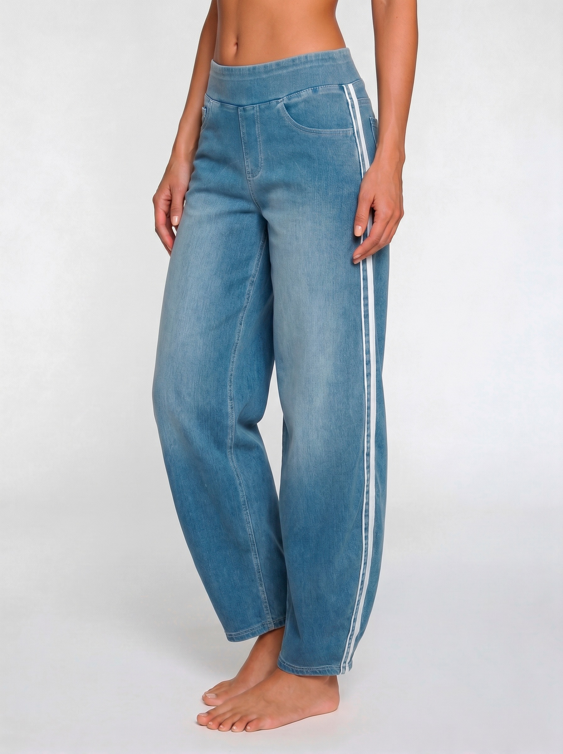 H.I.S Schlupfhose "modischer Barrel Schnitt Denim Style, mit Waschung" Denim der sich uneingeschränkt bequem anfühlt