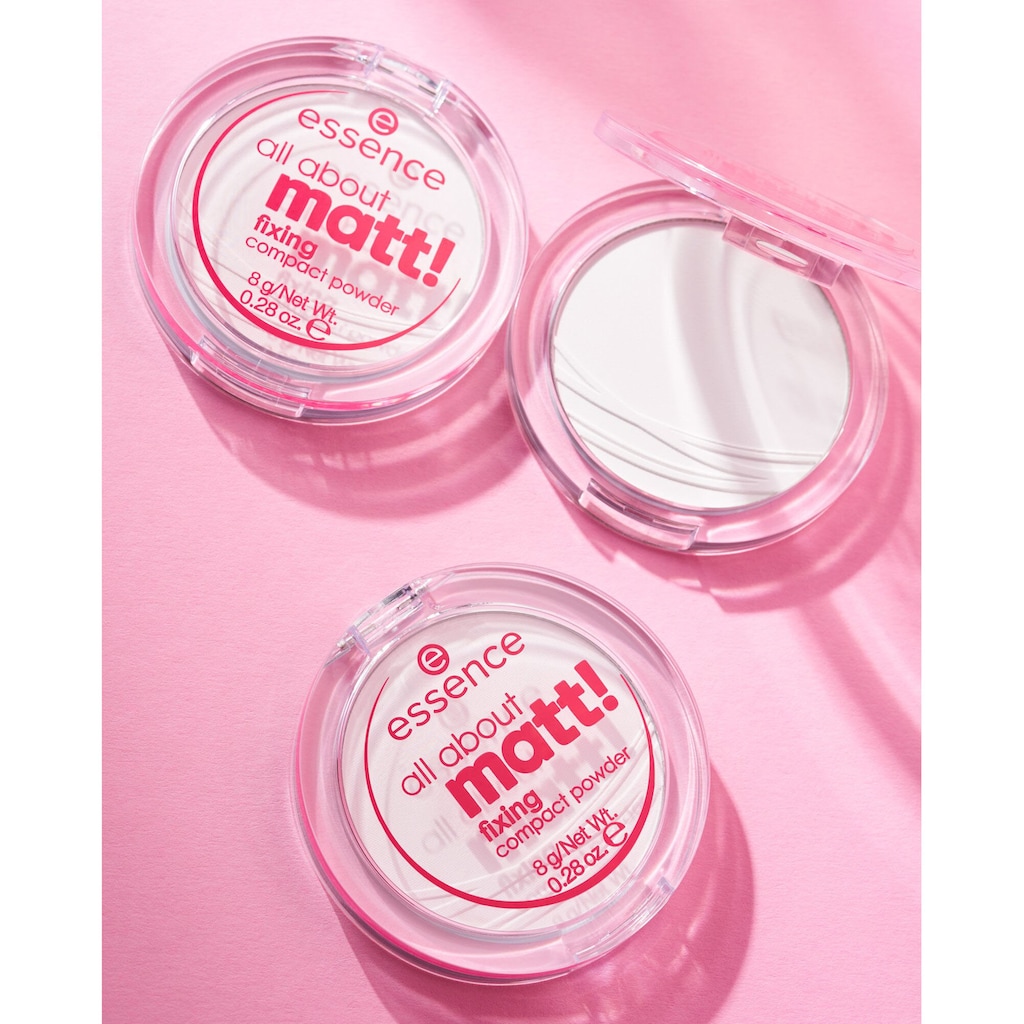 Essence Puder »all about matt! fixing compact powder«, (Set, 3 tlg.)