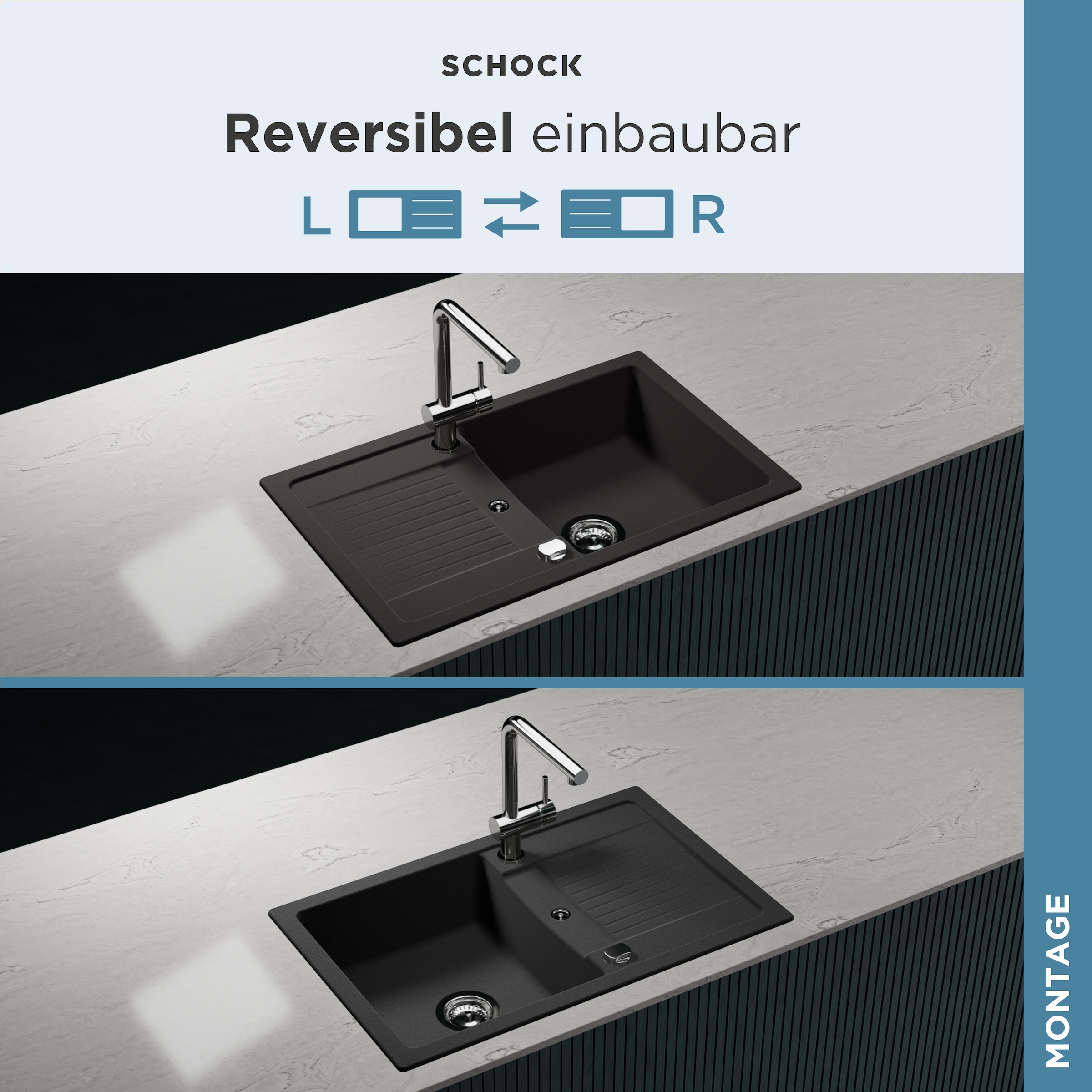 Schock Granitspüle »Lima D-100S« 78/50 cm, Auflagespüle