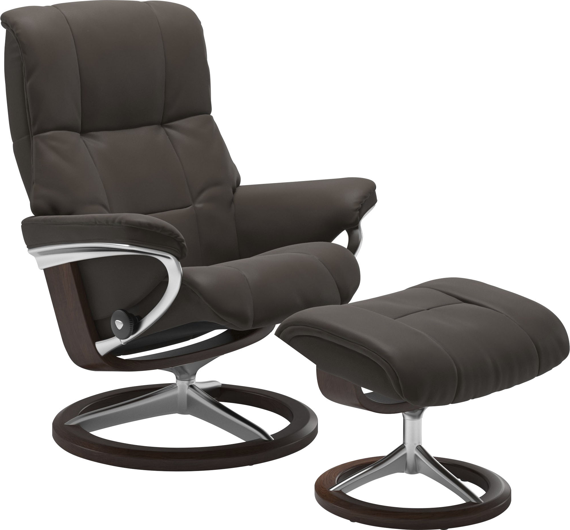 Stressless Relaxsessel "Mayfair" Set, Relaxsessel mit Hocker, mit Hocker, mit Signature Base, Größe S, M & L, Gestell Braun