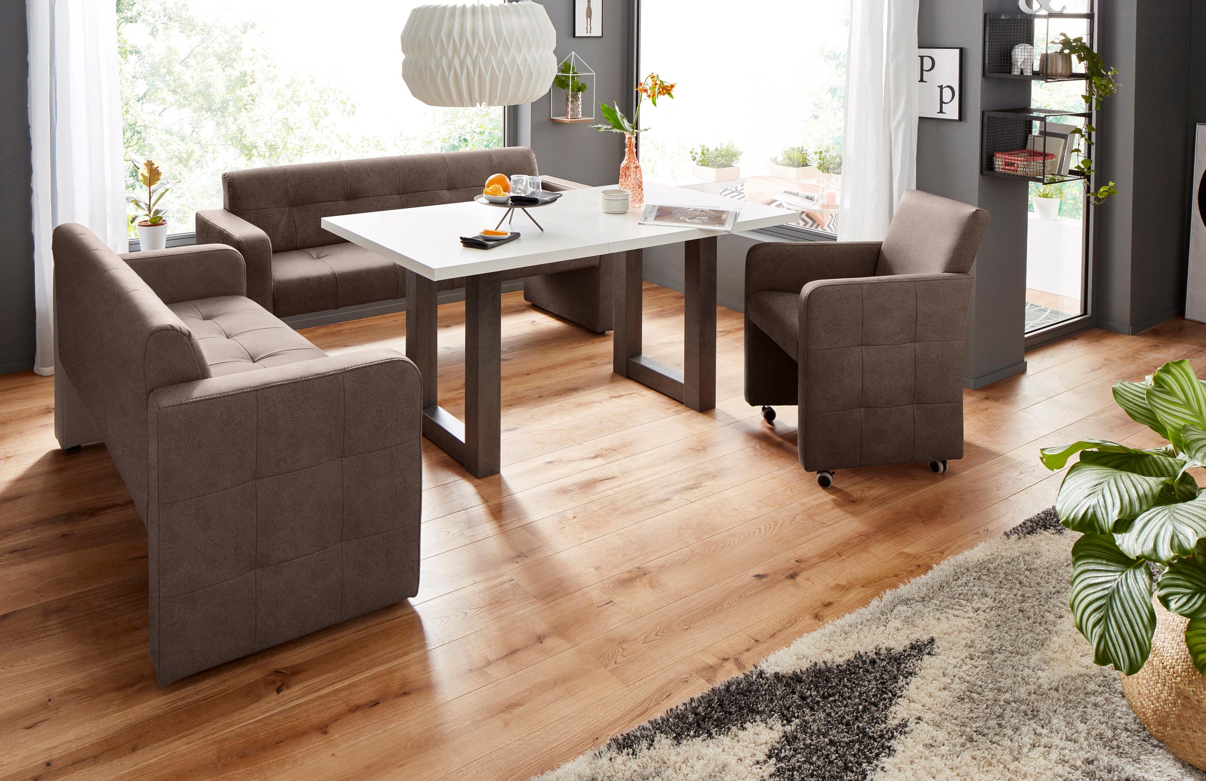 exxpo - sofa fashion Polsterbank »Barista Küchensofa, Sitzhöhe 49cm, kompakte Stellmaße«, Frei im Raum stellbar