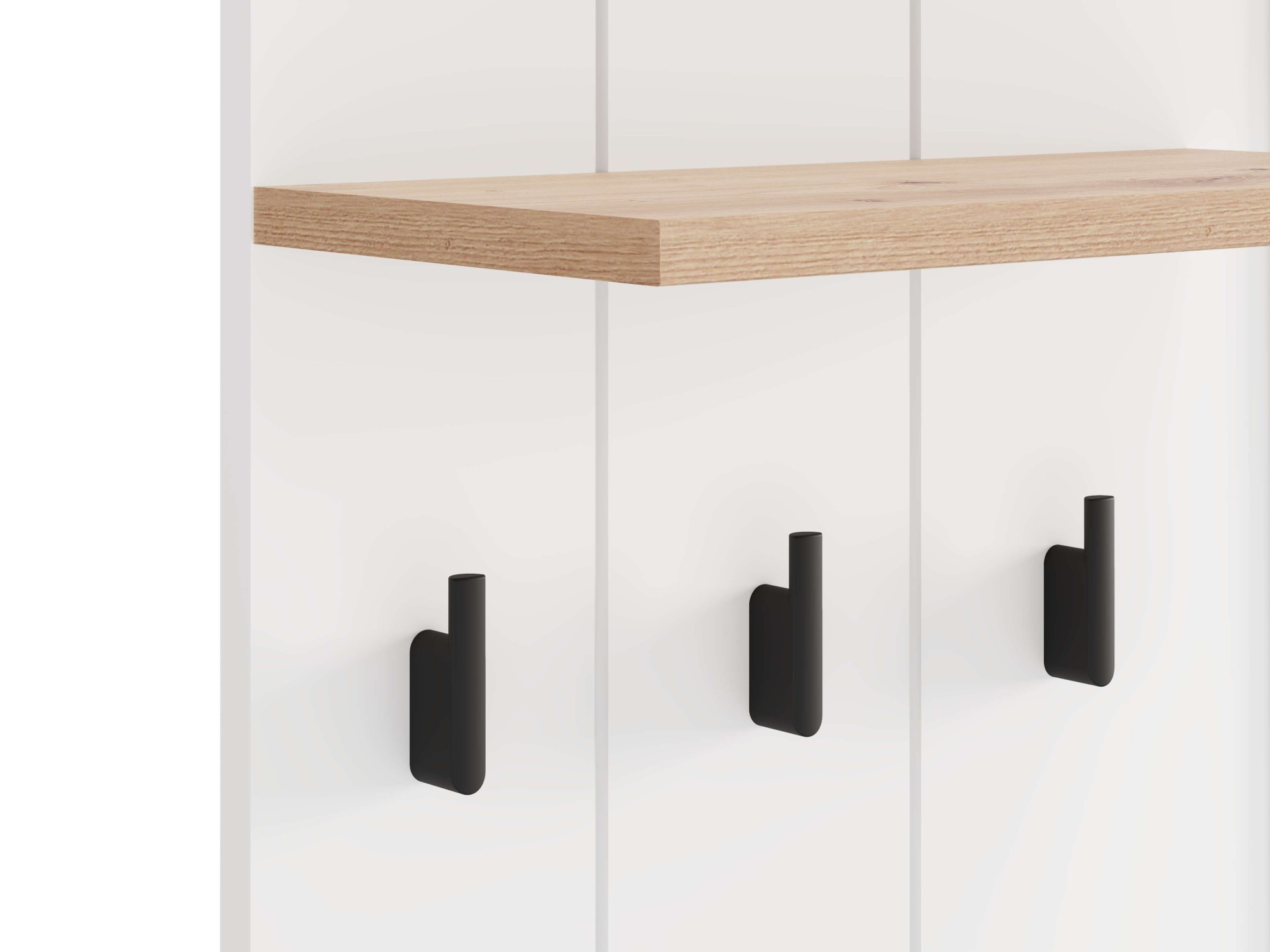 Home affaire Garderobenpaneel »Bedford, Wandregal Wandpaneel, Wandgarderobe praktisch & stillvoll« mit 3 Kleiderhaken, Spiegel und Ablage für Accessoires, Breite 76,5 cm