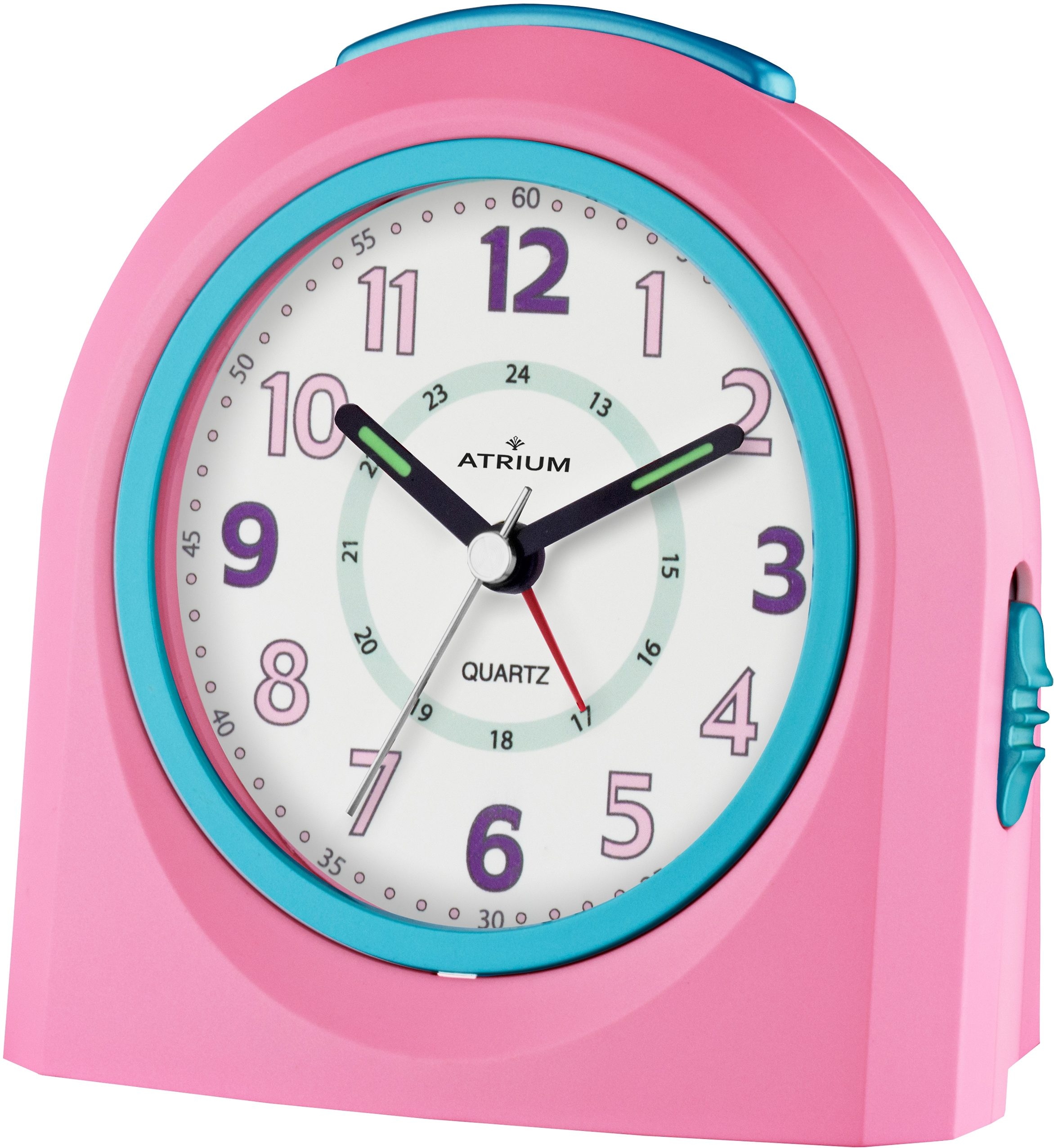 ATRIUM Kinder Kinderwecker "A921-17", rosa, Wecker, Kinderwecker, Lernwecker, Geschenkidee, Schulanfang, Kinderzimmer