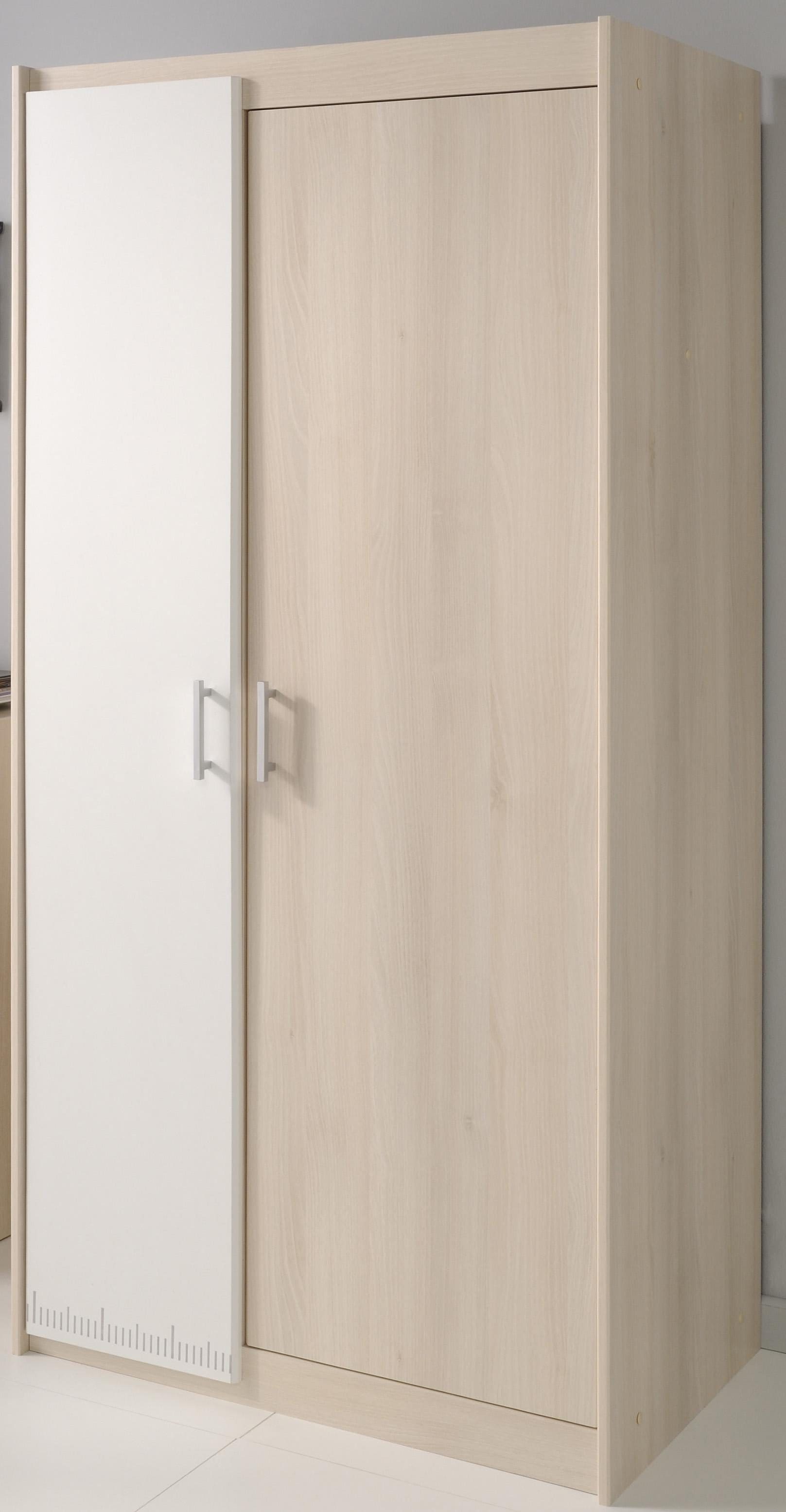 Parisot Jugendzimmer-Set »Charly«, (Set, 3 tlg., Kleiderschrank und ein halbhohes Bett (inkl. Schreibtisch) und Kommode), Bett mit herausziehbarem Schreibtisch auf Rollen