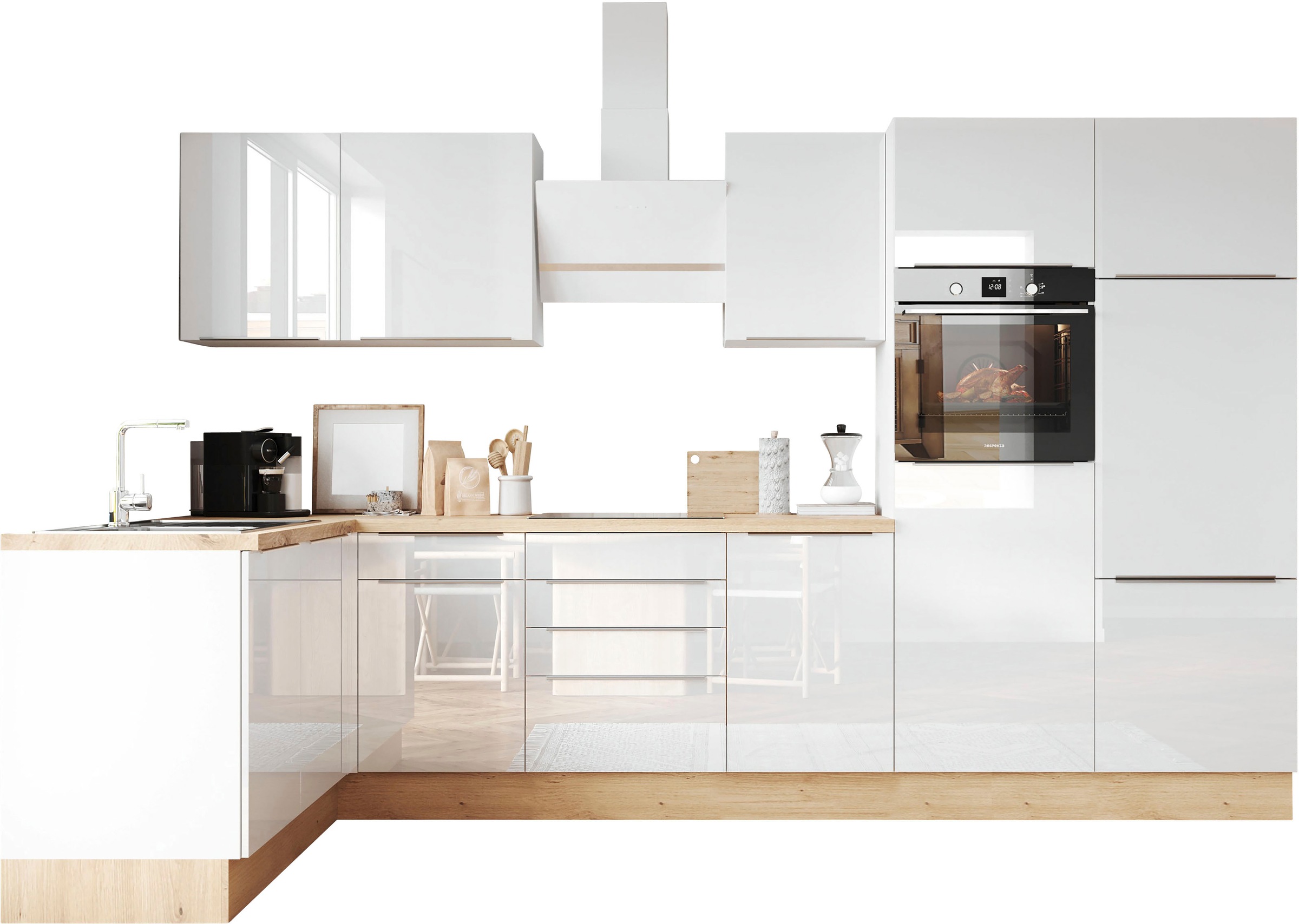 RESPEKTA Küchenzeile "Safado aus der Serie Marleen" Breite 340 cm, mit Soft günstig online kaufen