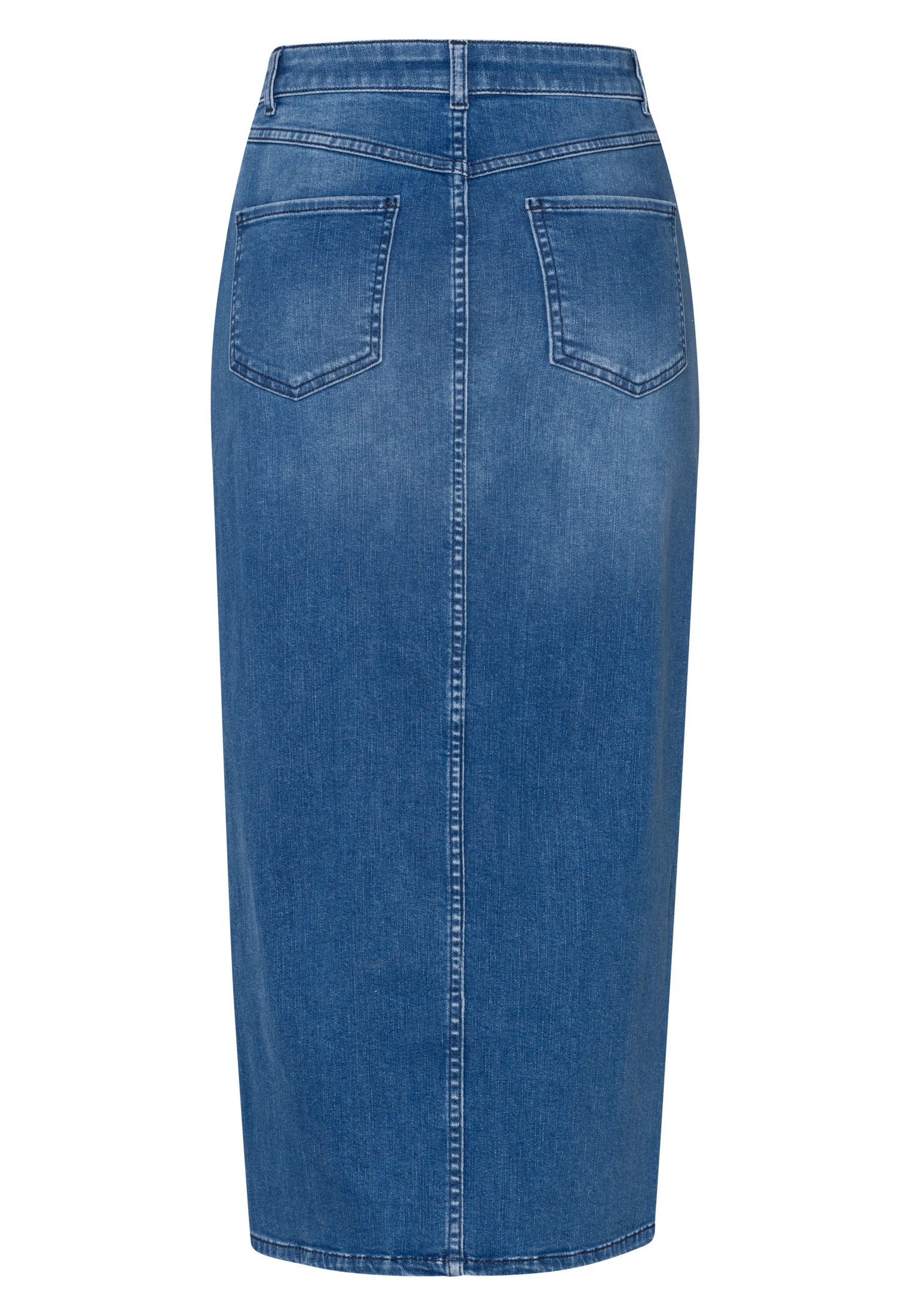 Zero Midirock »zero Jeansrock Midi mit Schlitz«, Schlitz