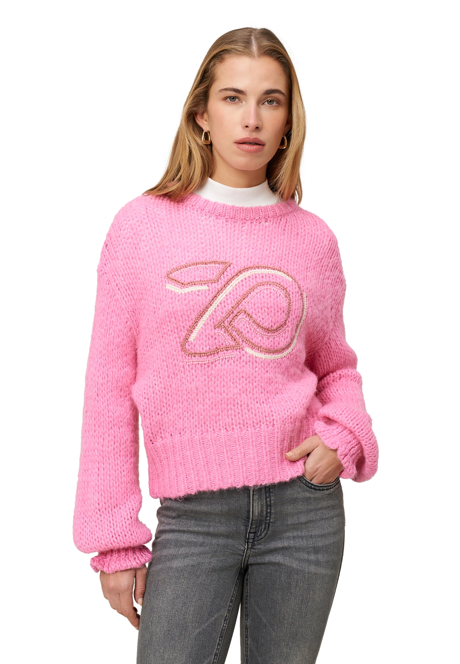 Zero Strickpullover "Damen mit Logostickerei" 1 tlg. Plain/ohne Details günstig online kaufen
