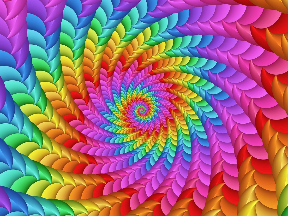 Papermoon Fototapete "Psychedelische Regenbogenspirale"