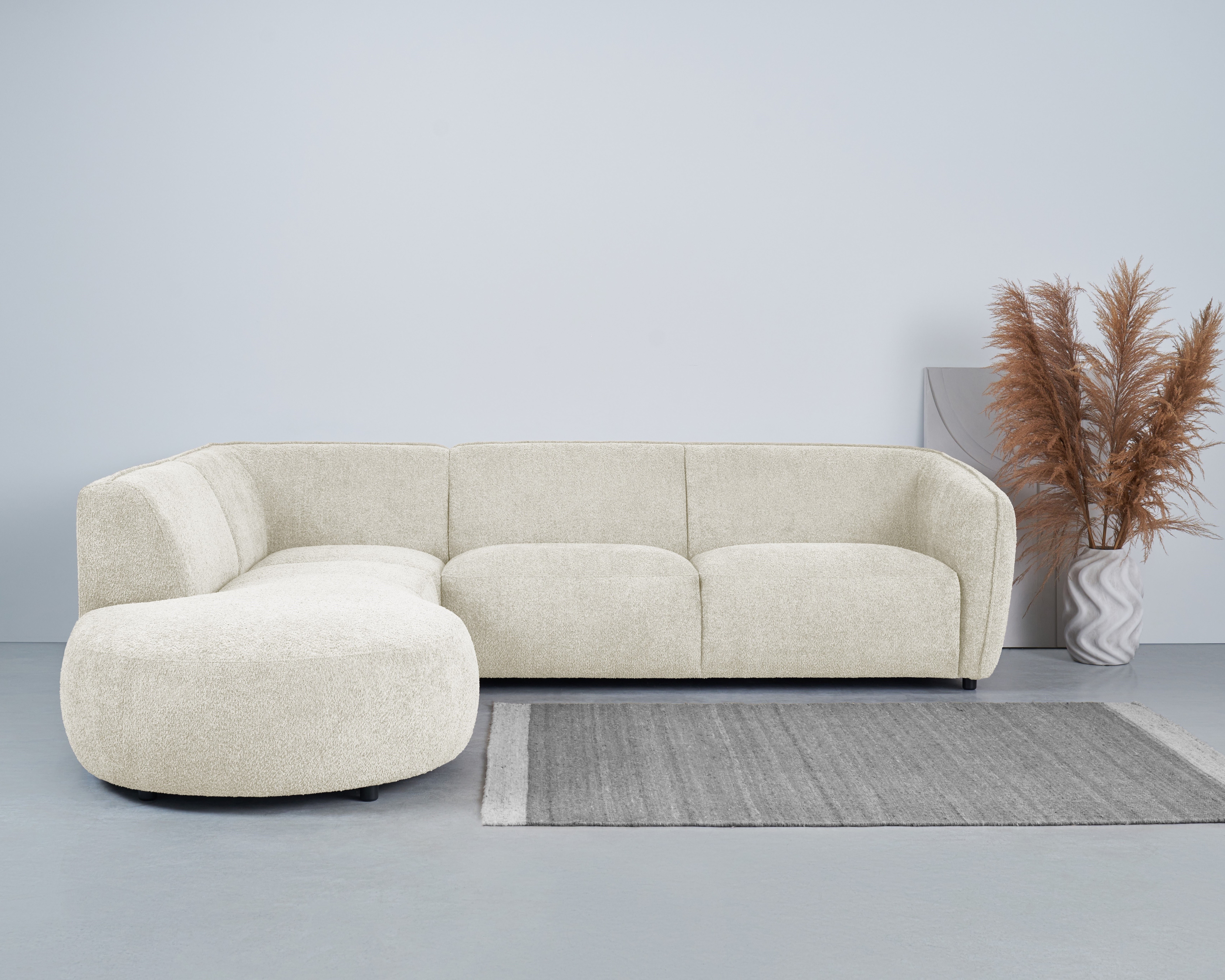 OTTO home Ecksofa "OSTRUP Rundsofa, L-Form, Naturtöne, Boucle oder Chenille" Breite 273 cm, organische Form mit sanften Rundungen