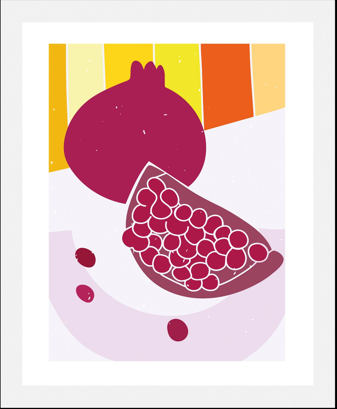 queence Bild »Pomegranate«, Obst-Obst Bilder-Kunst-Abstrakt-Essen-Lebensmittel-Figuren, (1 St.), gerahmt