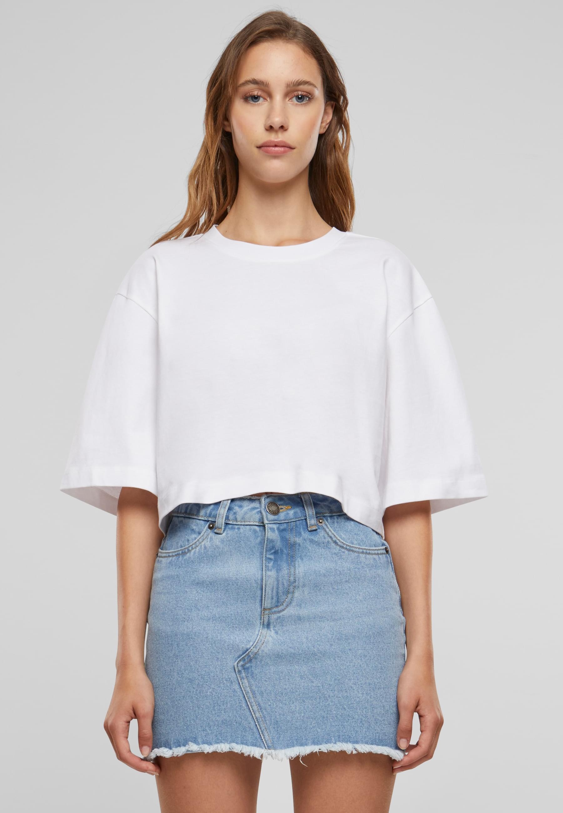 URBAN CLASSICS T-Shirt »Urban Classics Damen Ladies Heavy Organic Oversized Cropped Tee«, (1 tlg.)