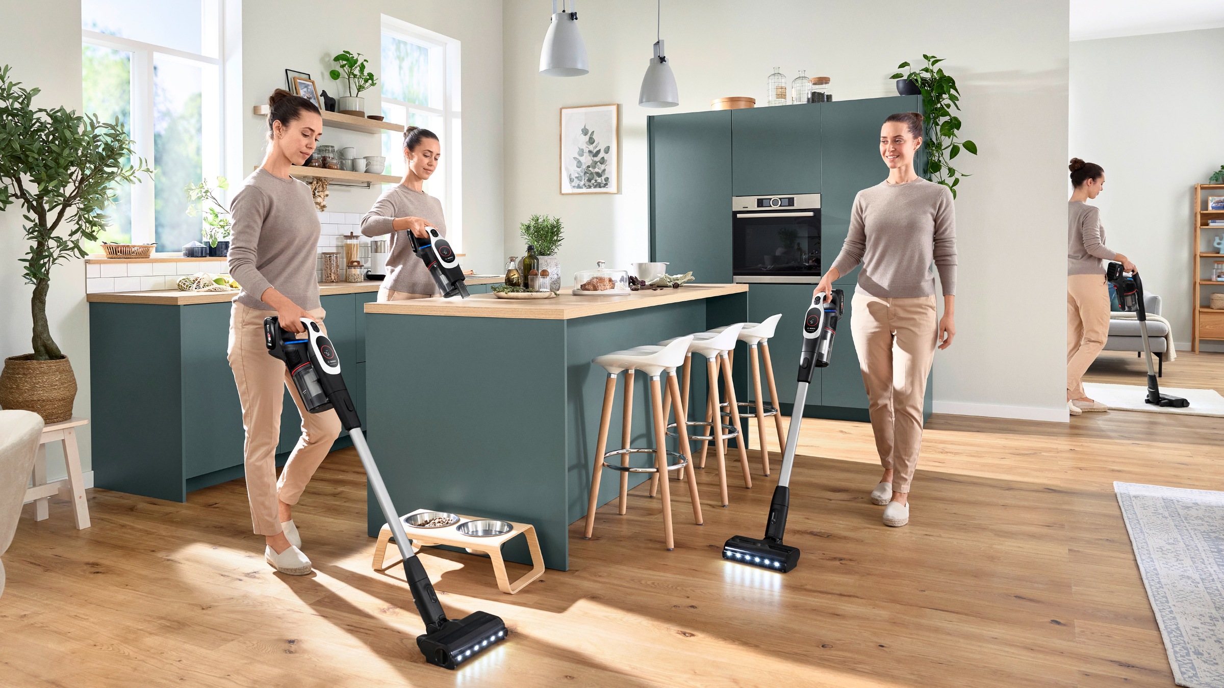 BOSCH Akku-Stielstaubsauger »Unlimited 9 BKS931BA, MicroClean™ Technology, LED-Licht,«, HEPA-Filtersystem, 10 Jahre Motorgarantie, Staubkomprimierung, weiß