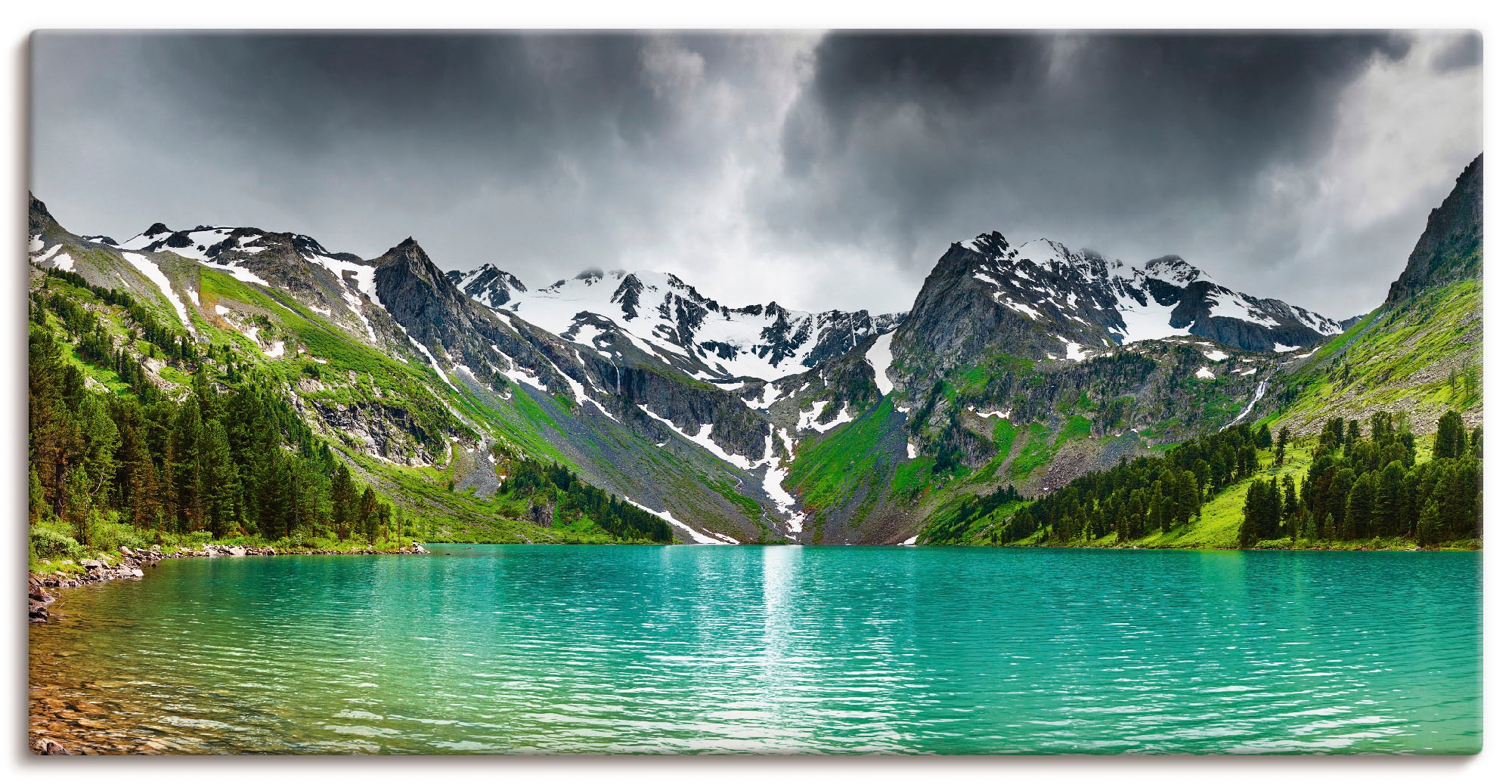 Artland Wandbild "Bergsee", Berge, (1 St.), als Alubild, Outdoorbild, Leinwandbild, Poster in verschied. Größen