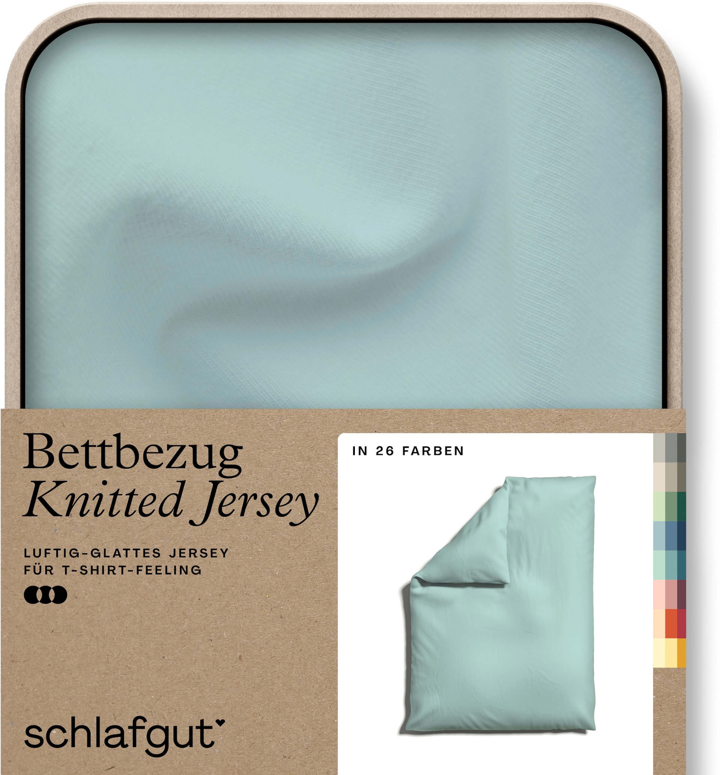 Bettbezug »Knitted Jersey uni, aus Bio-Baumwolle mit Elasthan, Reißverschluss«, (1...