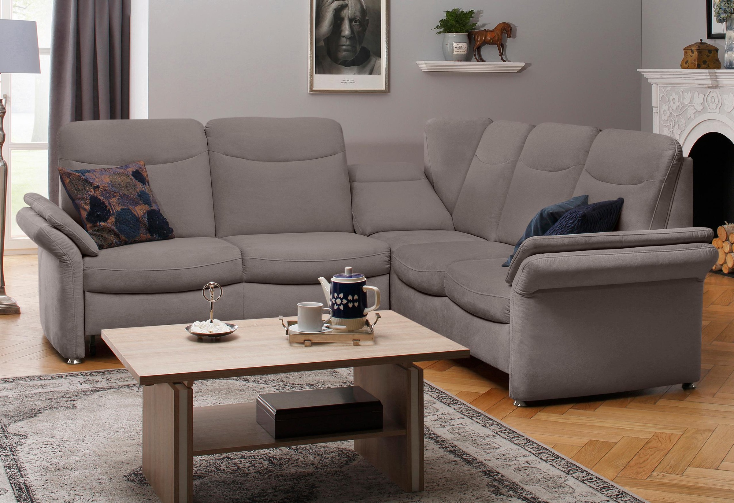 Home affaire Ecksofa »Tahoma L-Form«, mit Armlehnfunktion, wahlweise Bettfunktion, Schublade, Relaxfunktion