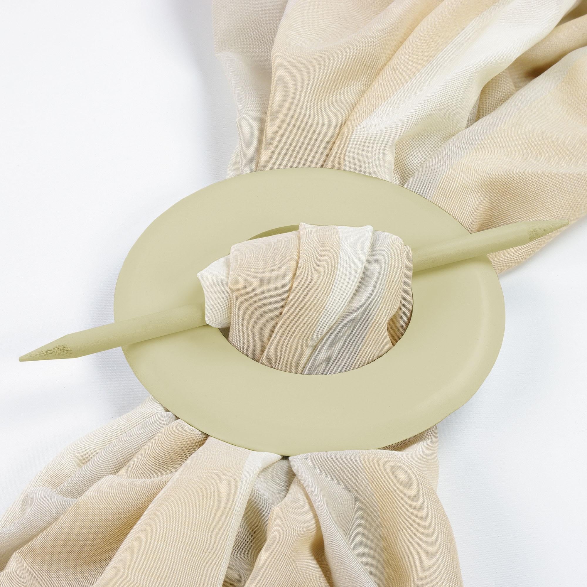 Raffspange LIEDECO, Ø:10,5cm, beige, Obermaterial: 100% Holz, Raffhalter, aus Holz