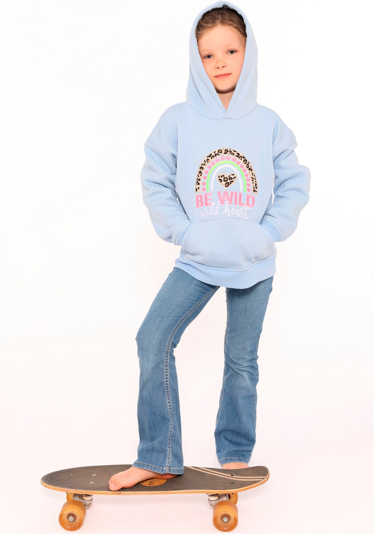 Zwillingsherz Hoodie »"Nicki" Kids«, mit Herzchen- und Leo Details für Mädchen