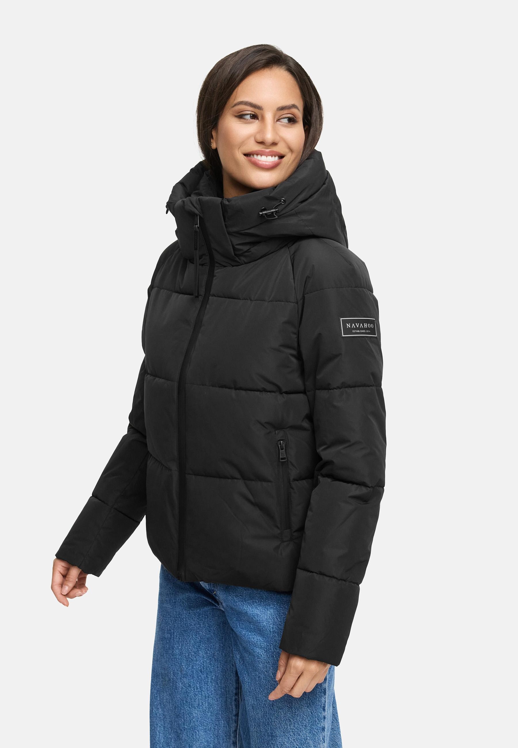 Navahoo Steppjacke »Frostherz XIV«, mit Kapuze, Kurze gesteppte Damen Winterjacke mit abnehmbarer Kapuze
