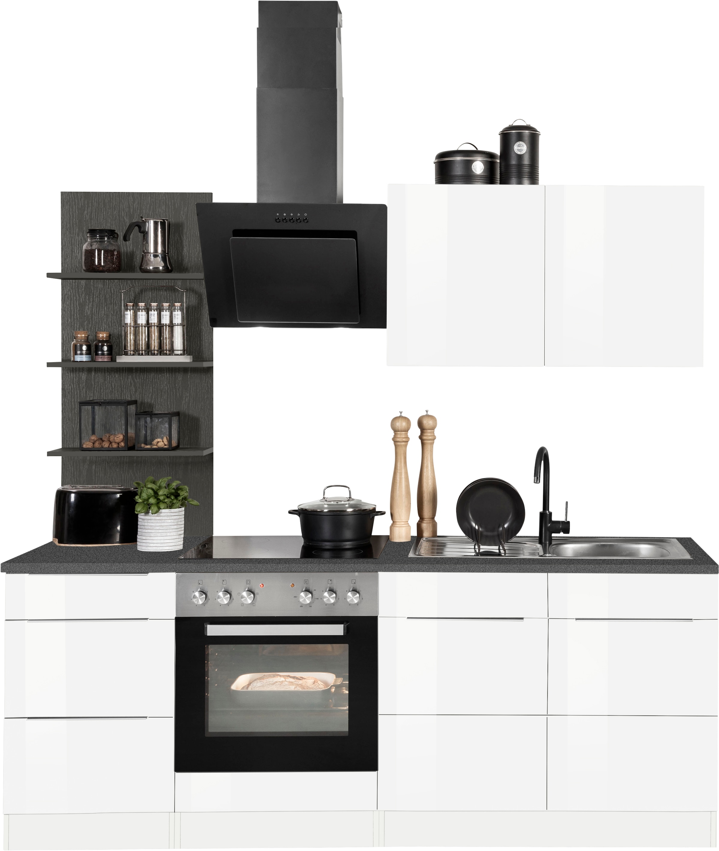 KOCHSTATION Küchenzeile »KS-Brindisi«, mit E-Geräten, Breite 210 cm