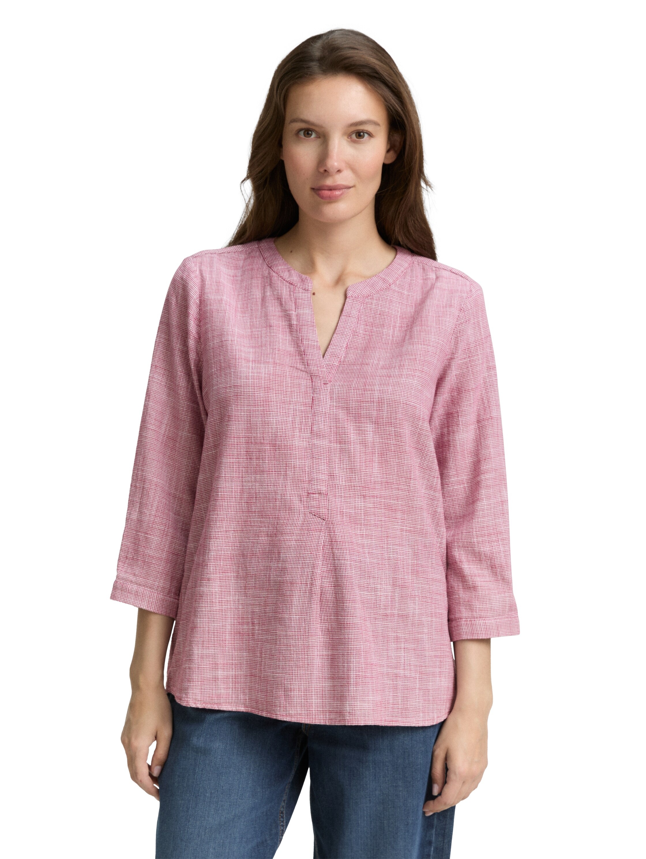TOM TAILOR Klassische Bluse, mit geschlitztem Rundhalsausschnitt günstig online kaufen