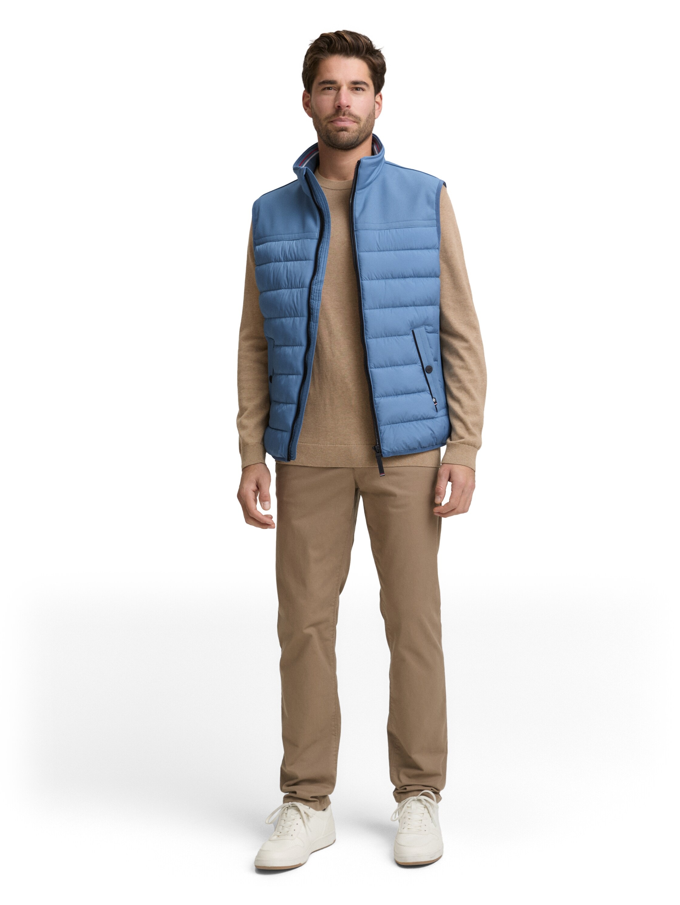 Tom Tailor Men's Quilted Vest Navy Blue Size L 3
