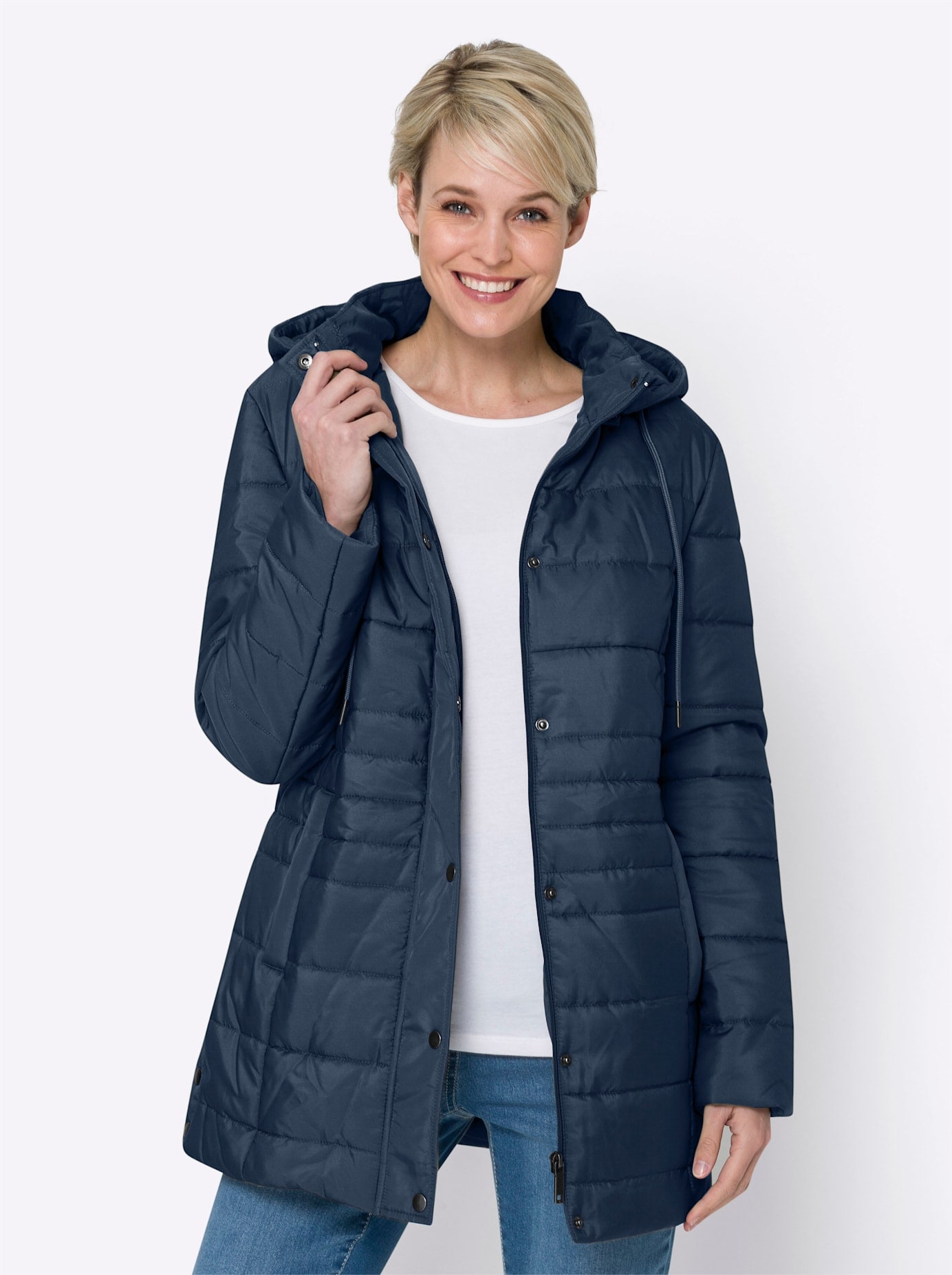 Classic Basics Steppjacke, mit Kapuze