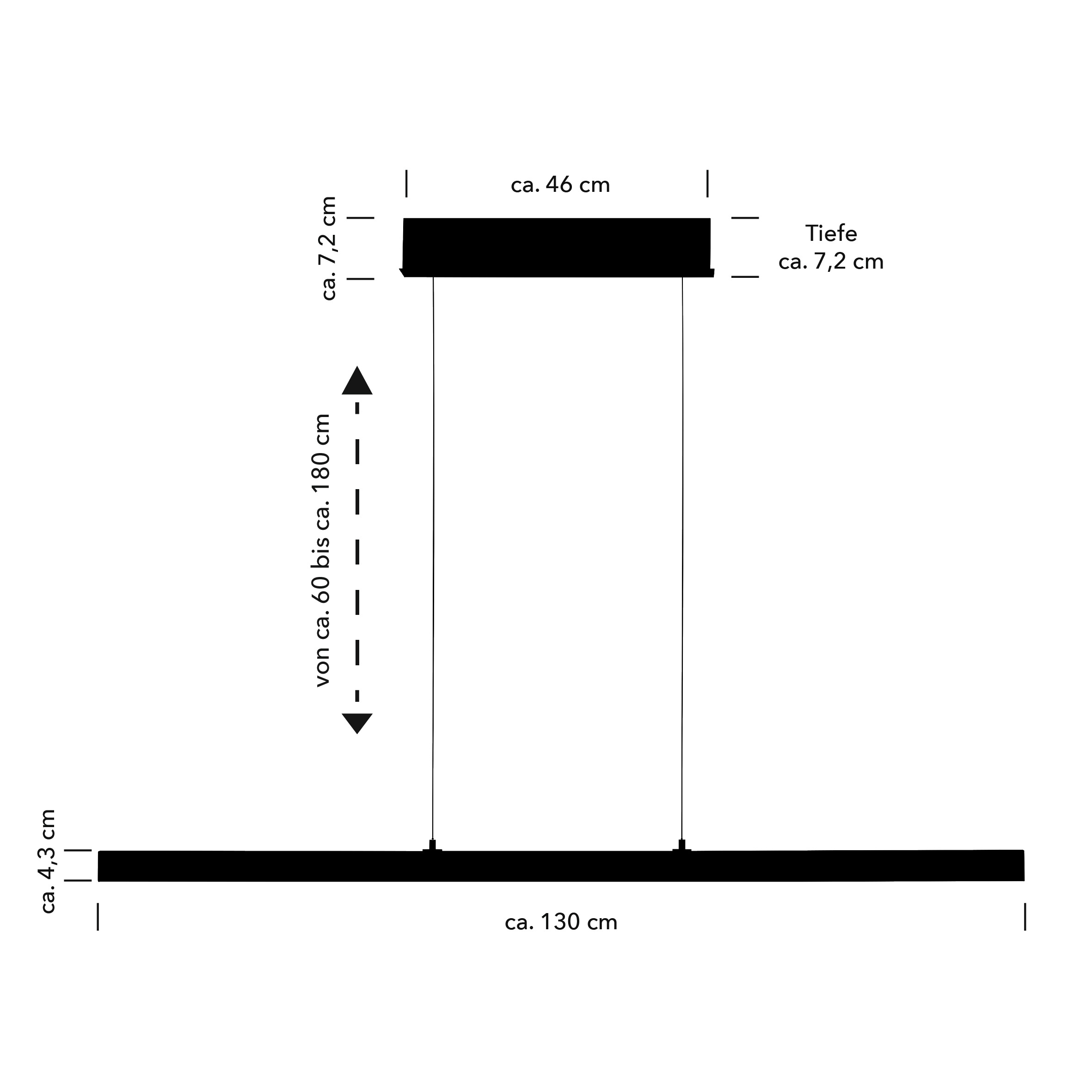 HELL höllisch gutes Licht LED Pendelleuchte »KARO« LED-Modul 1 Stk. warmweiß - kaltweiß Fernbedienung, CCT, Stufenlos höhenverstellbar