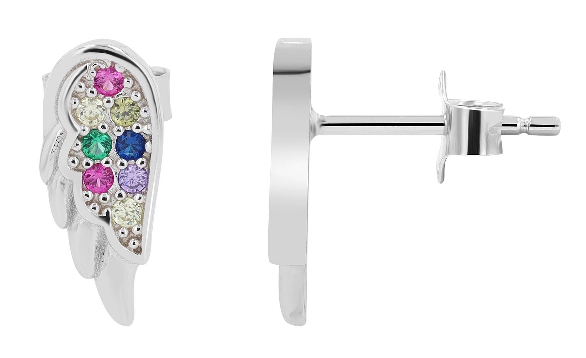 Adelia´s Paar Ohrhänger "Ohrringe – Ohrstecker Flügel aus 925 Silber mit Zirkonia" Ein Geschenk, das Freude macht