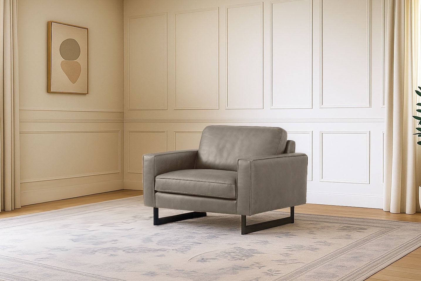 Places of Style Loveseat »Pinto 105 cm, Cord, Chenille, Lederoptik«, mit Keder, Metallfüßen und auch in Cord Bezug erhältlich